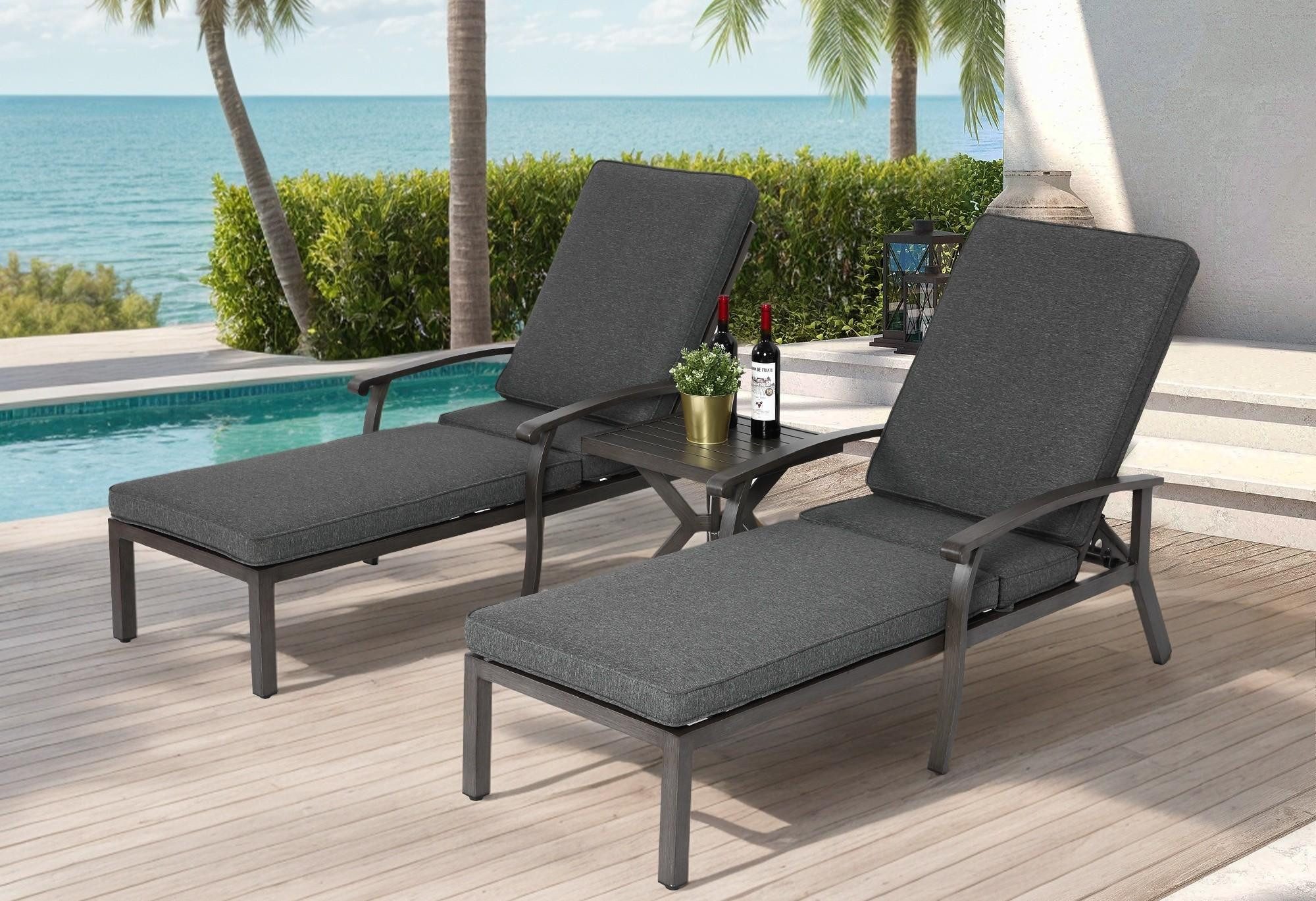 LVHOM Gartenliege Verstellbare Aluminium-Liege mit Kissen, Rostfrei/wasserf günstig online kaufen