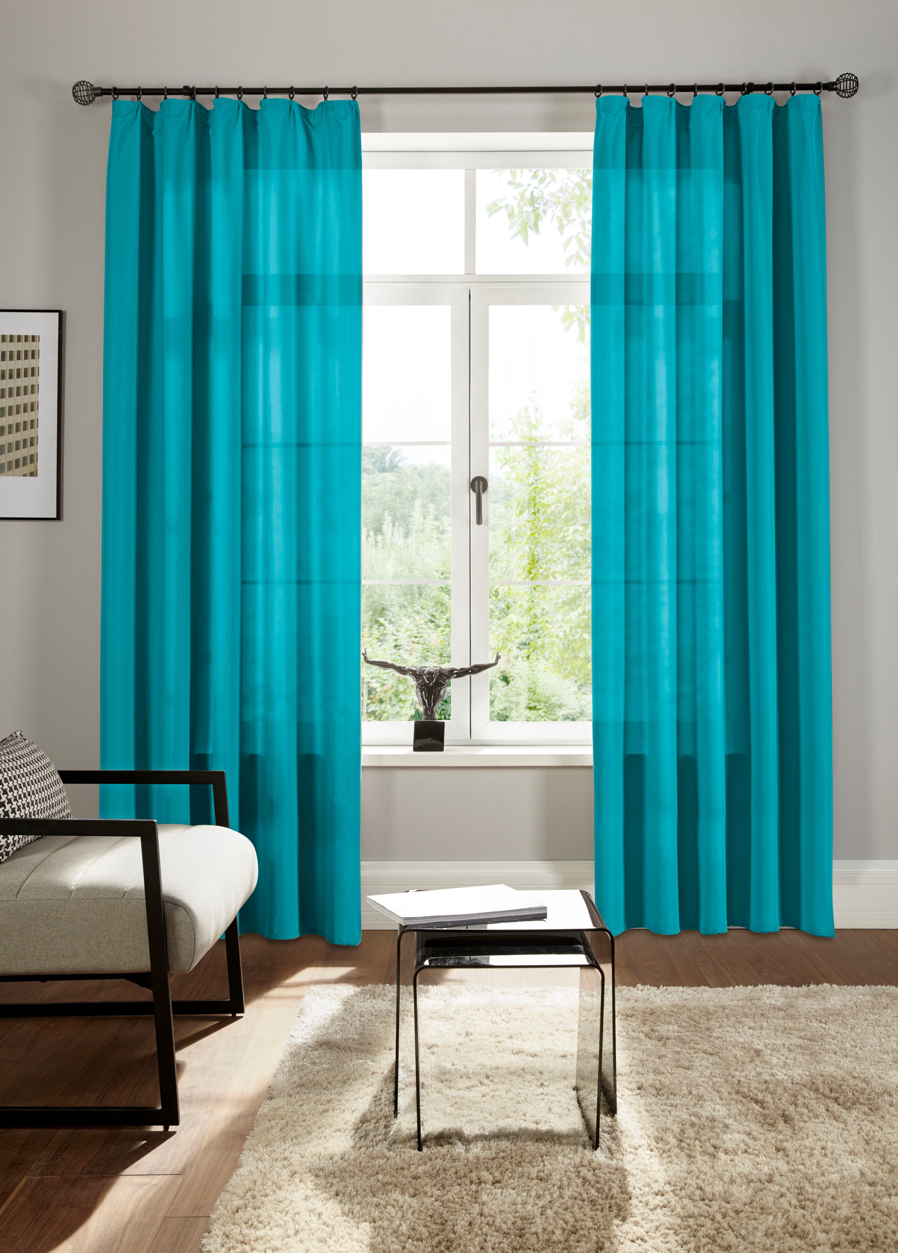 Bruno Banani Vorhang Lagan (2 St), Kräuselband, blickdicht, Polyester, 2-er günstig online kaufen