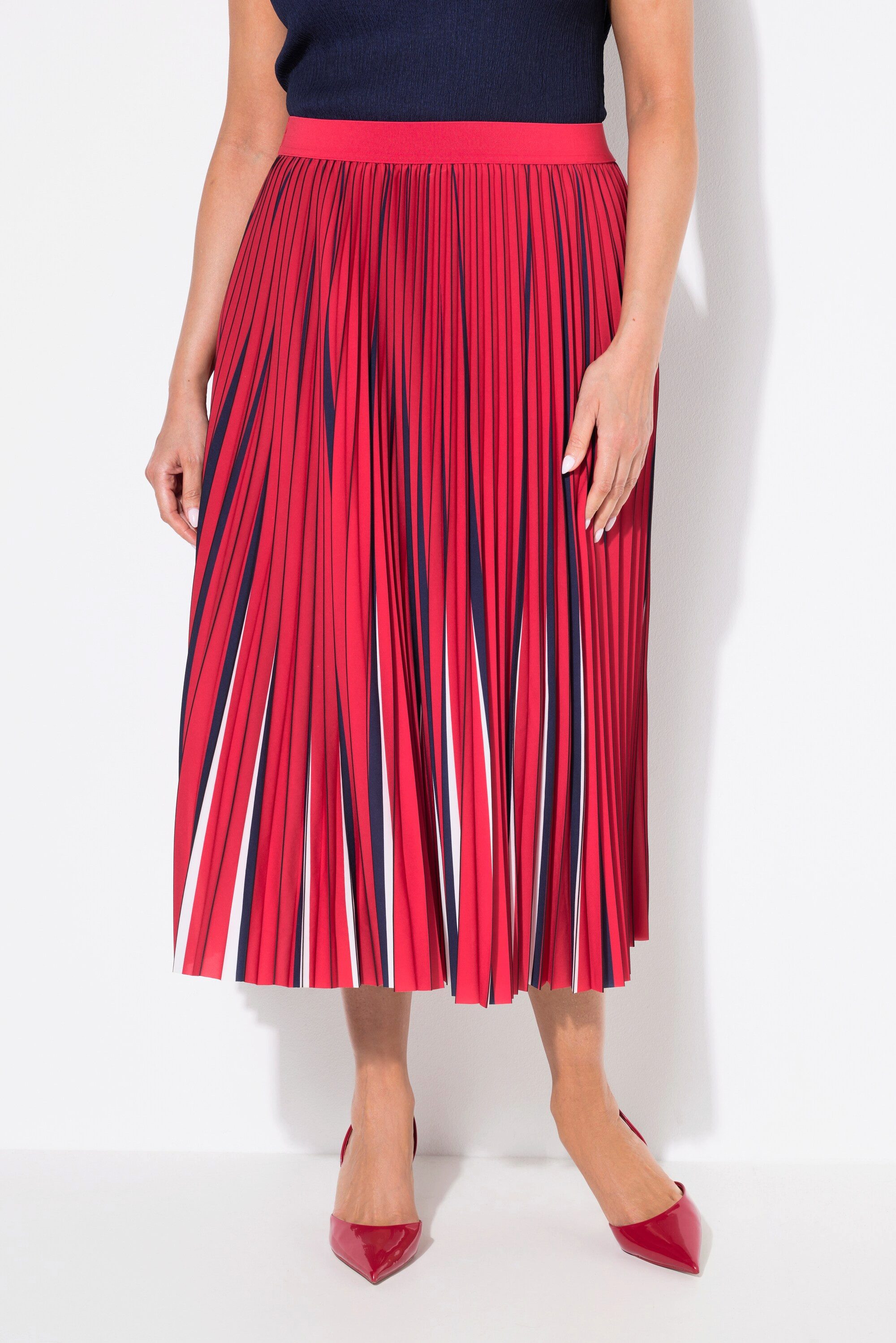 Ulla Popken Plisseerock Plisseerock bedruckt A-Linie günstig online kaufen