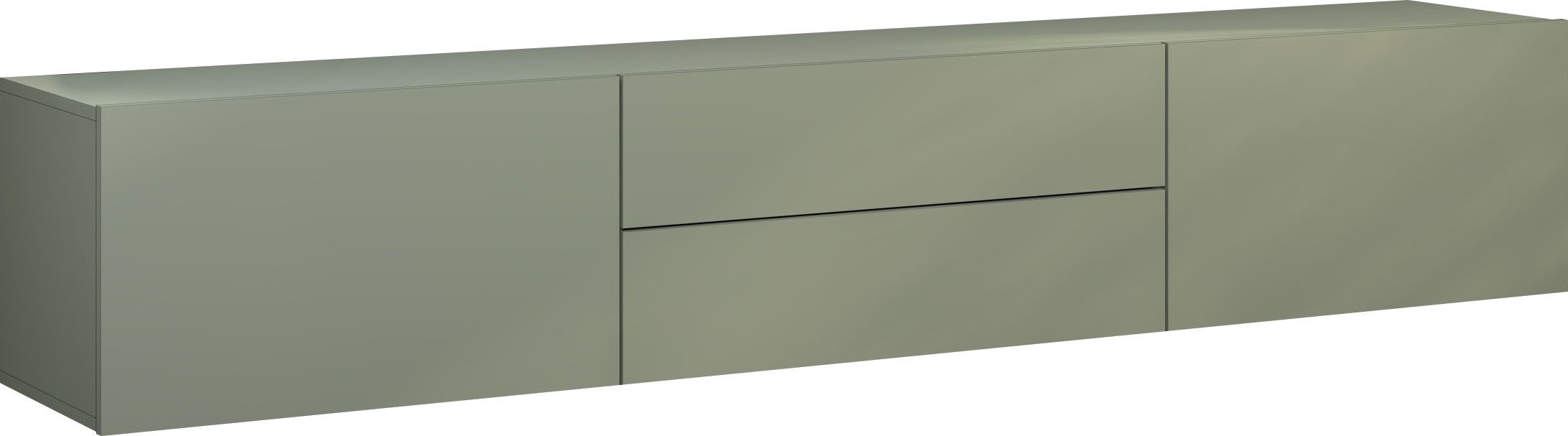 borchardt Möbel Lowboard Sophia, TV-Schrank Breite 200 cm, Breite 200 cm mit 2 Klappen und 2 Schubkästen, stehend und hängend