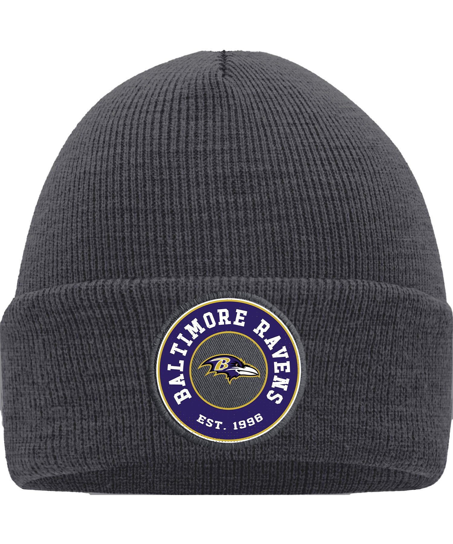 Quattro Formatee Beanie Baltimore Ravens - American Football NFL Super Bowl Mütze Wintermütze (Einzelstück, 1-St) Grau
