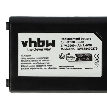 vhbw kompatibel mit Unitech PA692, HT680, PA690, HT682 Tablet-Akku Li-Ion 2000 mAh (3,7 V)