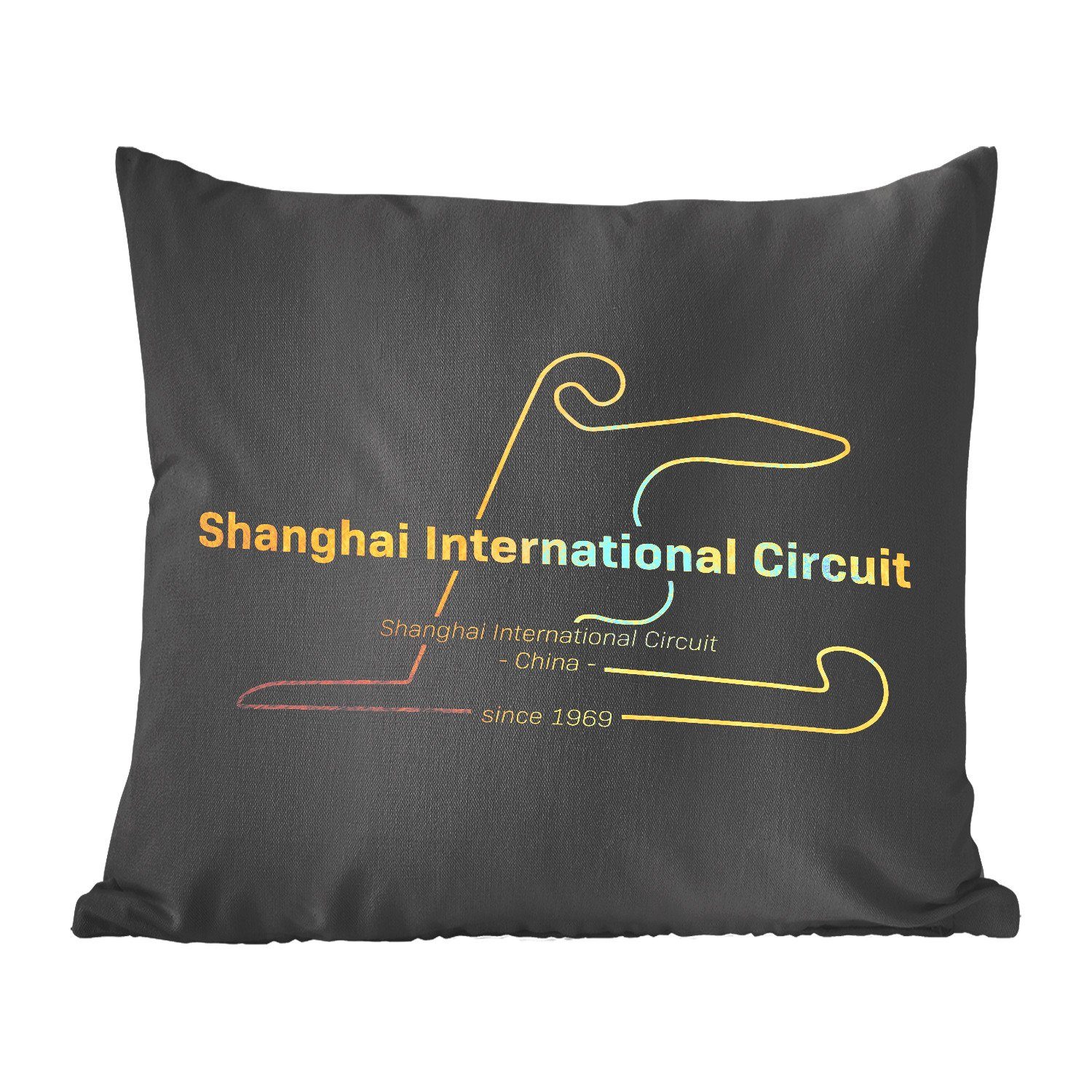 MuchoWow Dekokissen Formel 1 mit Sofakissen Zierkissen Deko, Rennstrecke, - - für Wohzimmer, China Füllung Schlafzimmer