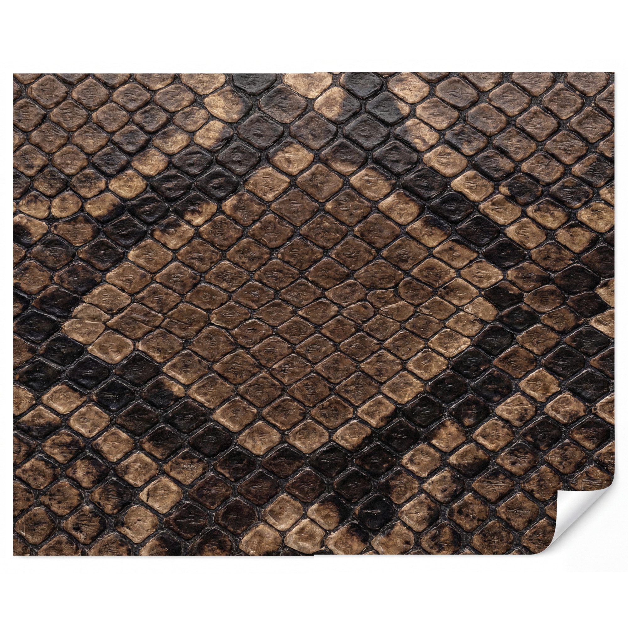 OnlyWow Fototapete Python - Schuppen - Bronze, Matt, bedruckt, Wanddekoration, Wandtapete, Schlafzimmer 260x220cm