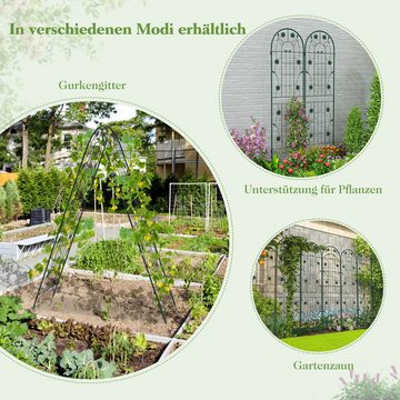 KOMFOTTEU Gartenzaun, Rankgitter aus Metall (180 x 50 cm,Grün-2 Stücke)