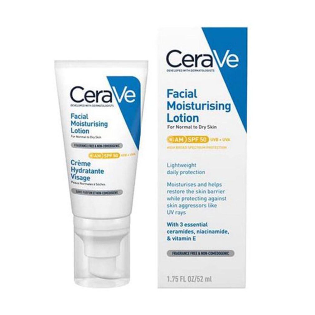 Cerave Gesichtspflege Feuchtigkeitsspendende Gesichtslotion SPF 50 (52ml)