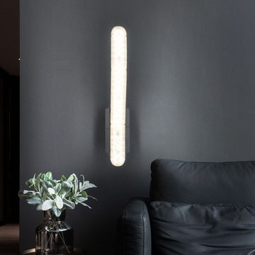 etc-shop LED Wandleuchte, LED-Leuchtmittel fest verbaut, Warmweiß, LED Wand Leuchte Schlaf Gäste Zimmer Kristall Chrom Flur Lampe