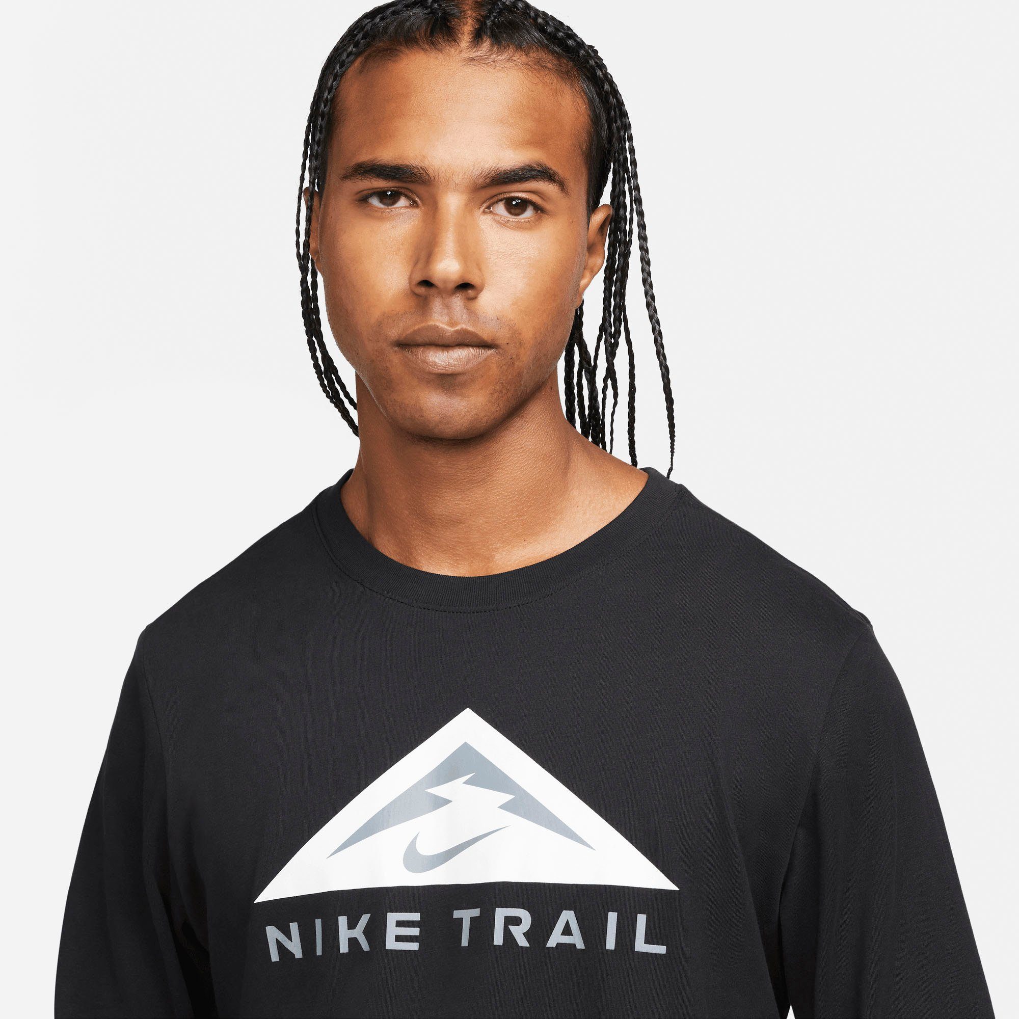 BLACK Nike LS NK DF TEE Laufshirt M TRAIL