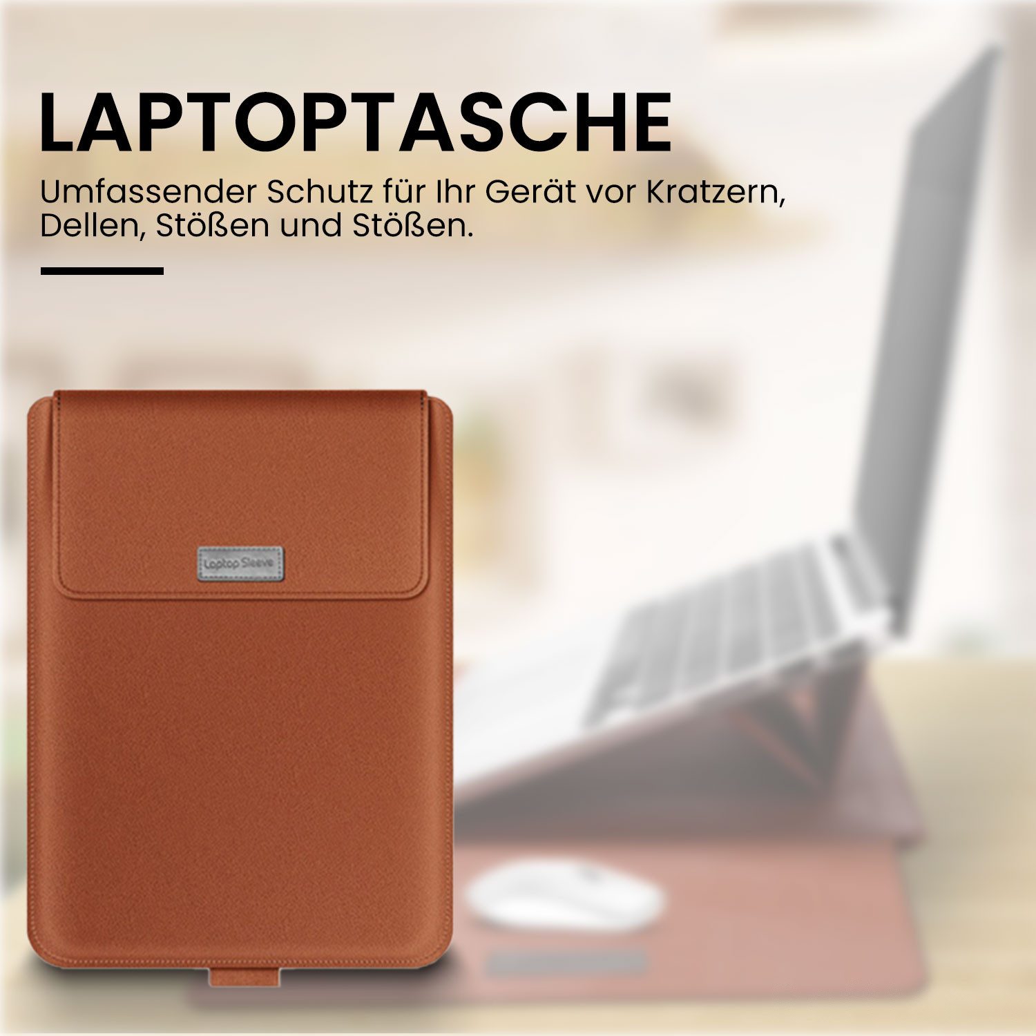 Refttenw Laptoptasche Laptop-Hülle mit klappbarem Ständer Tragbar Tablet-Hülle Schutz