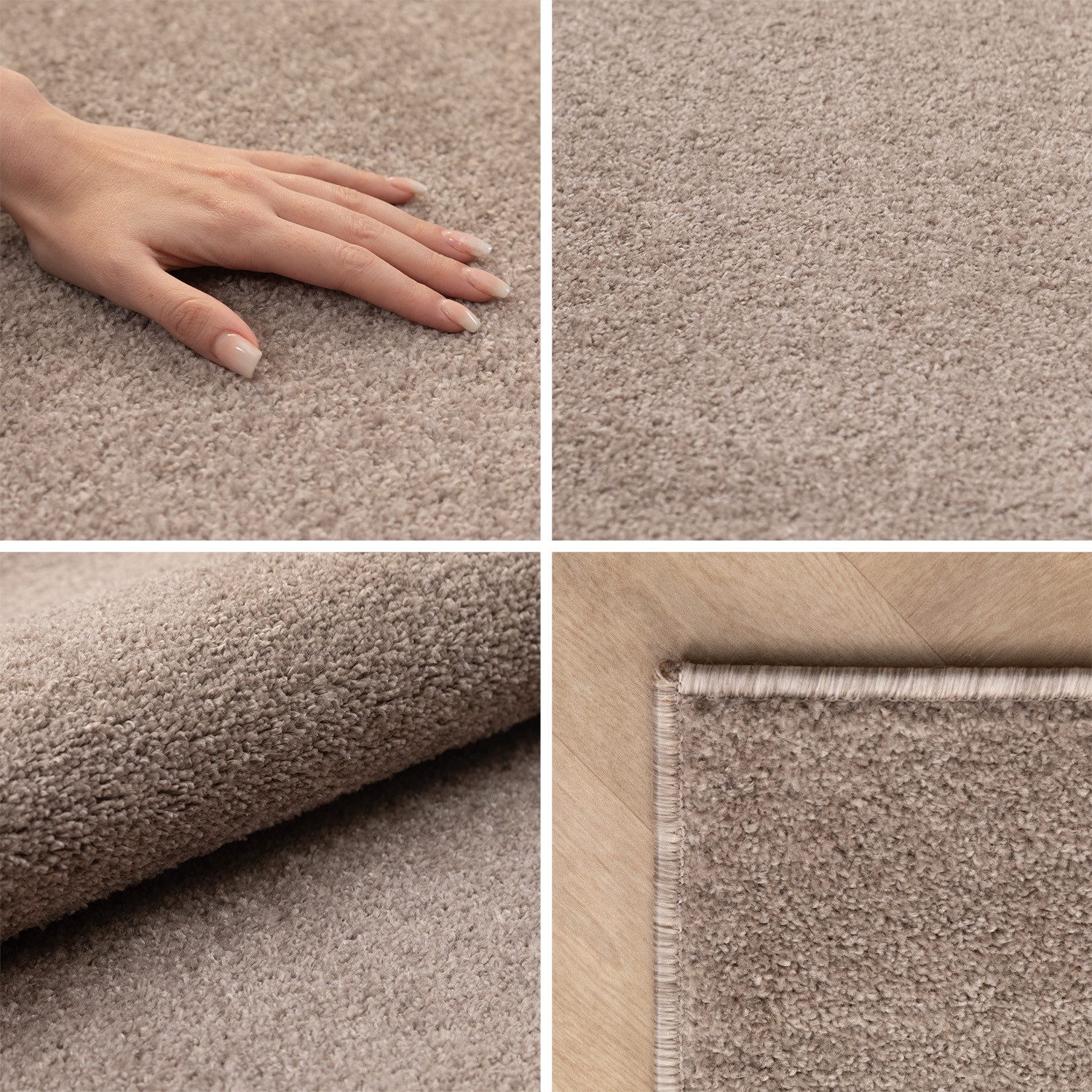 Carpettex Veloursteppich Unicolor - Einfarbig, Läufer, günstig online kaufen