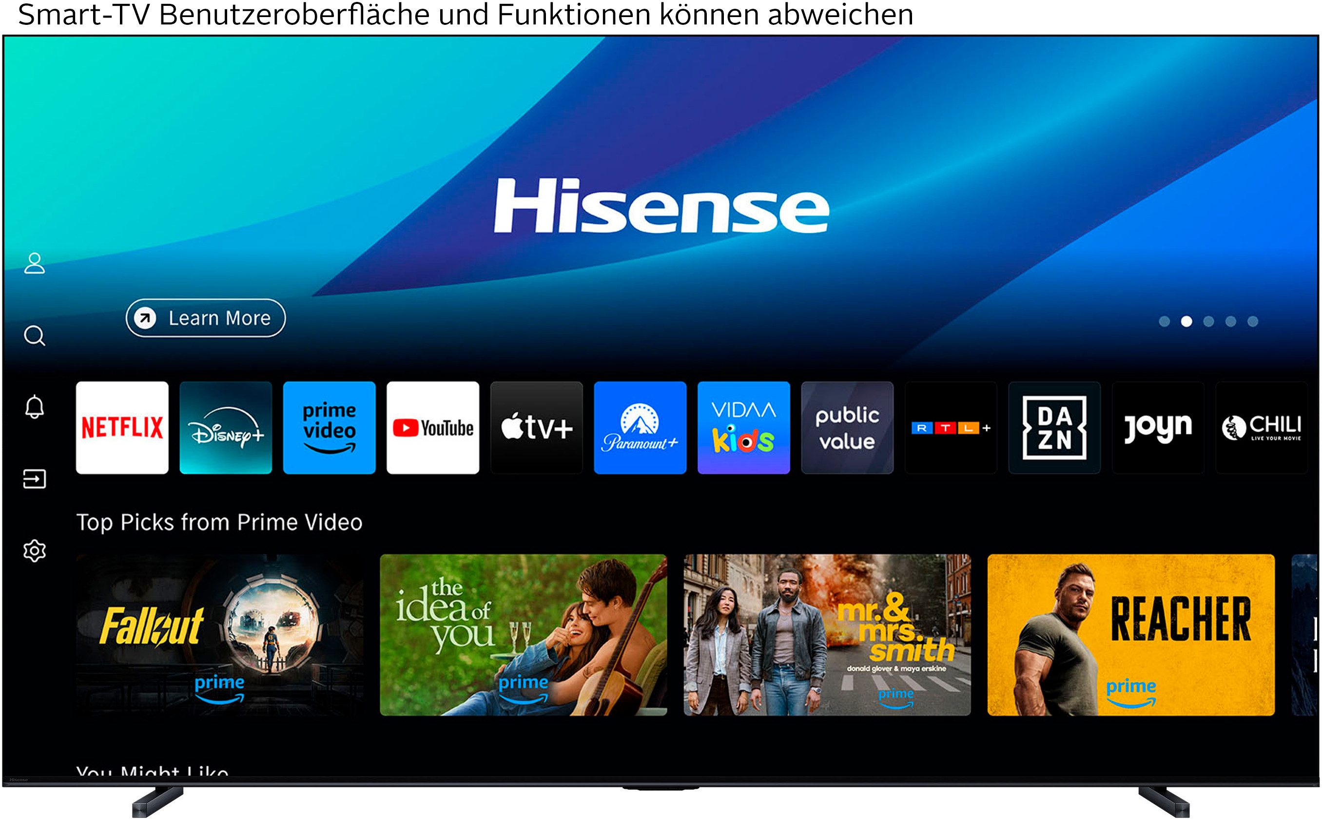 Hisense 85U7Q QLED Mini LED-Fernseher (215 cm/85 Zoll, 4K Ultra HD, Smart-TV, 4K UHD Mini LED)