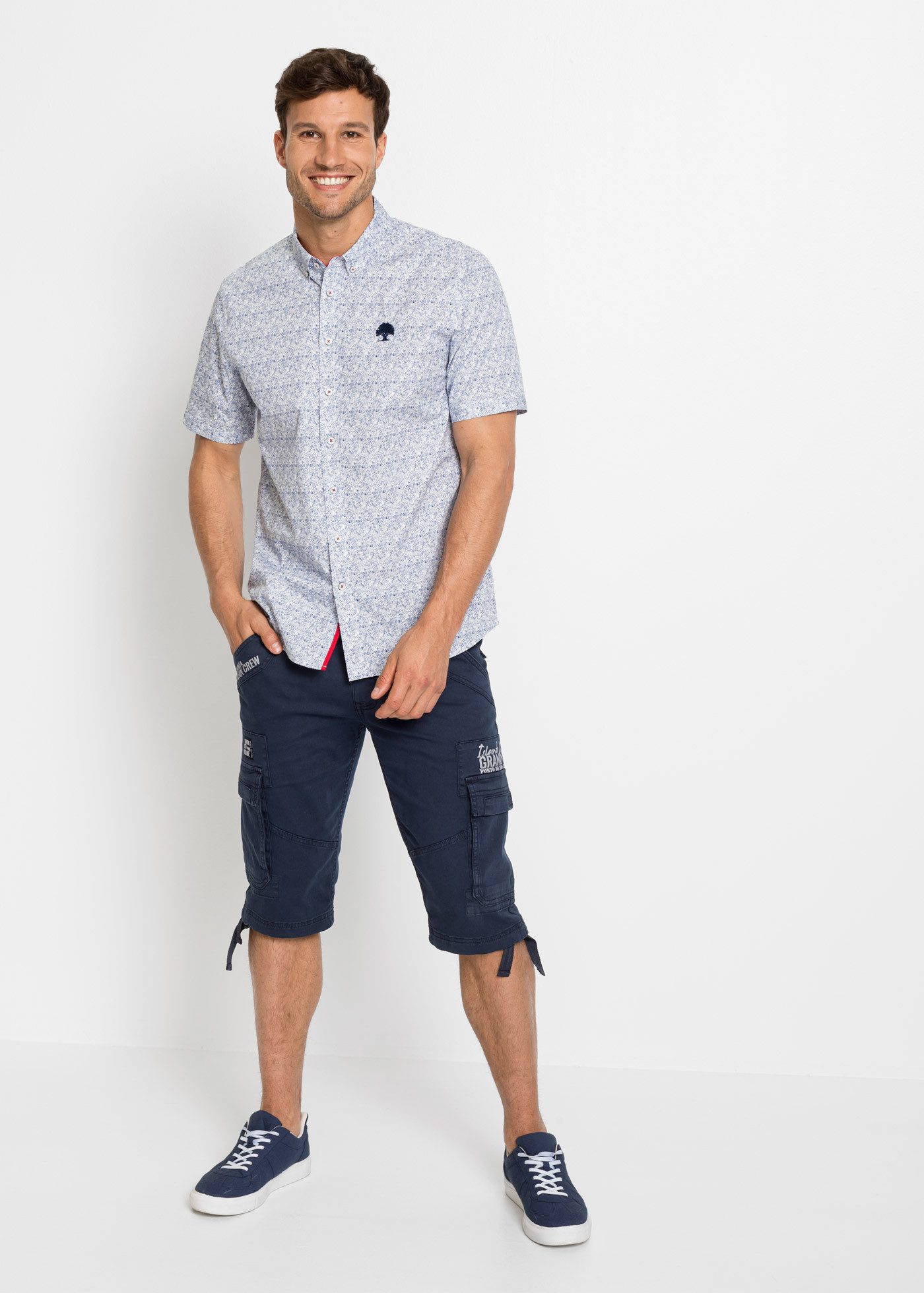 bonprix Longbermudas aus leichter Baumwollqualität, mit Elasthan-Anteil, regular fit – Bild 5 von 5