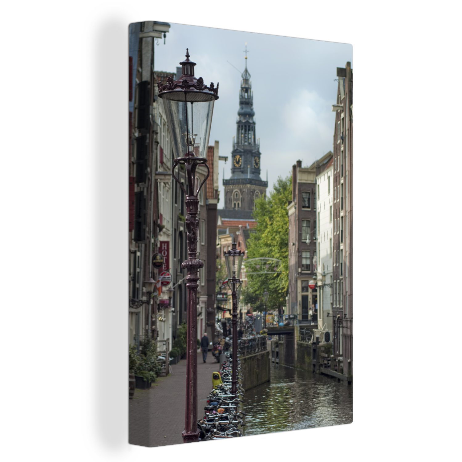 OneMillionCanvasses® Leinwandbild - St), inkl. fertig bespannt - (1 Gemälde, cm Amsterdam 20x30 Zackenaufhänger, Leinwandbild Fahrrad, Niederlande