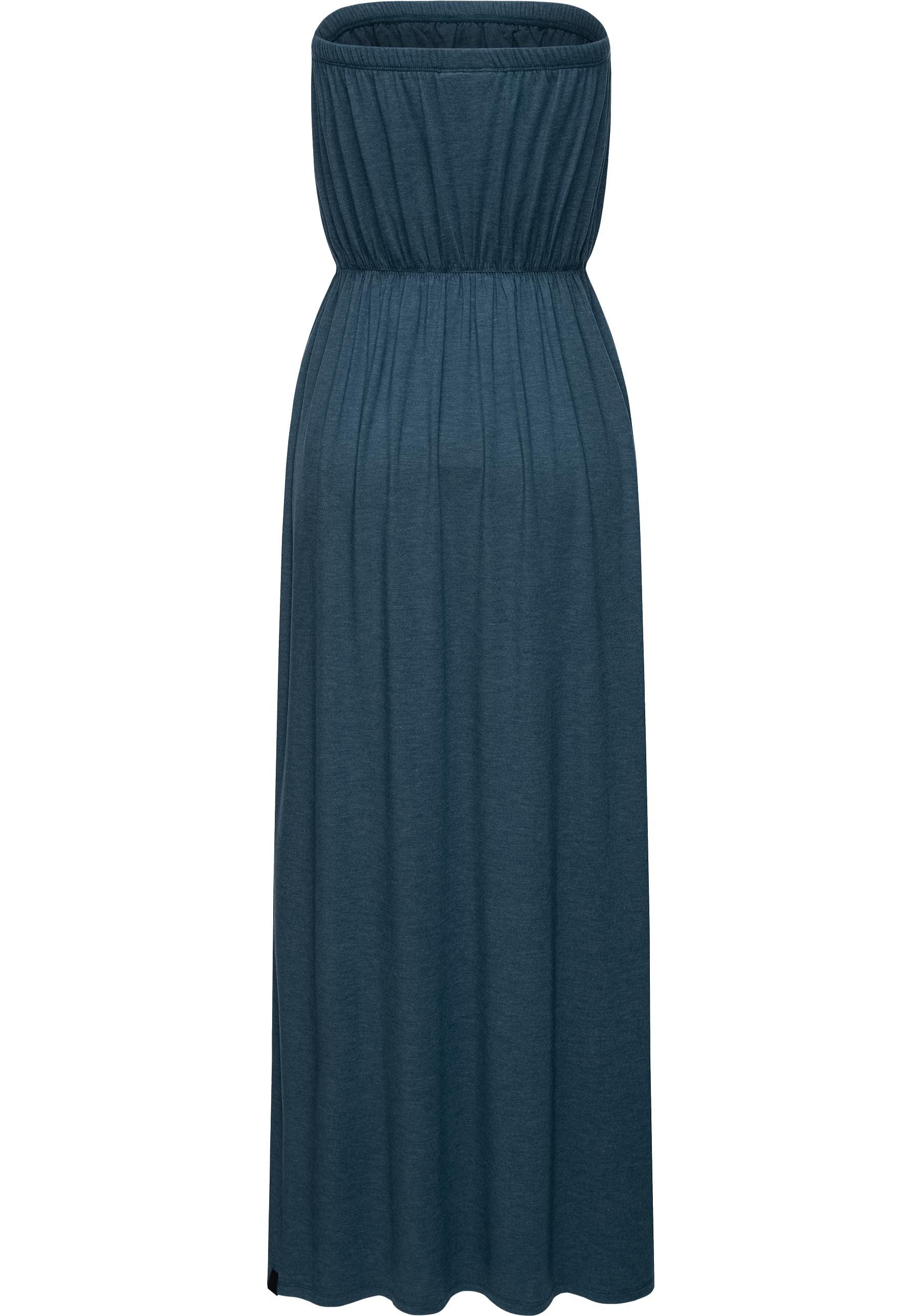 Ragwear Sommerkleid Awery stylisches Damen Bandeaukleid mit Taillen-Gummizug