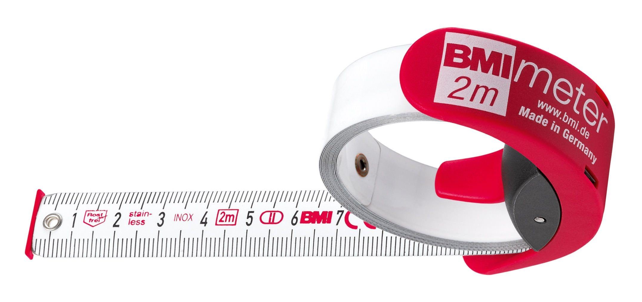 BMI Rollbandmaß, Zollstock meter 2m x 16 Stopper und Gürtelclip