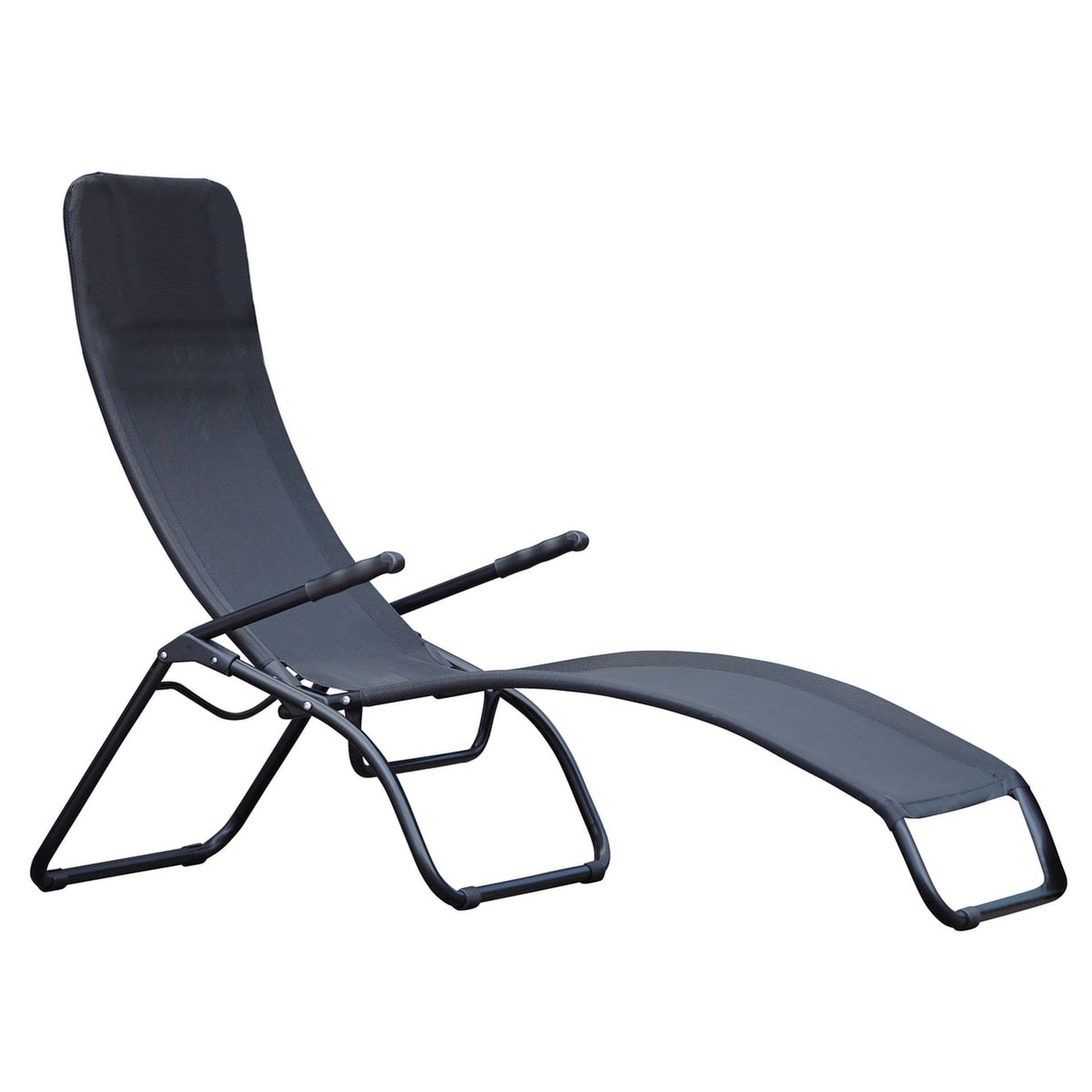 Fiam Gartenliege Samba Edition aus Aluminium, Schwarz, Sitz- und Liegeposition