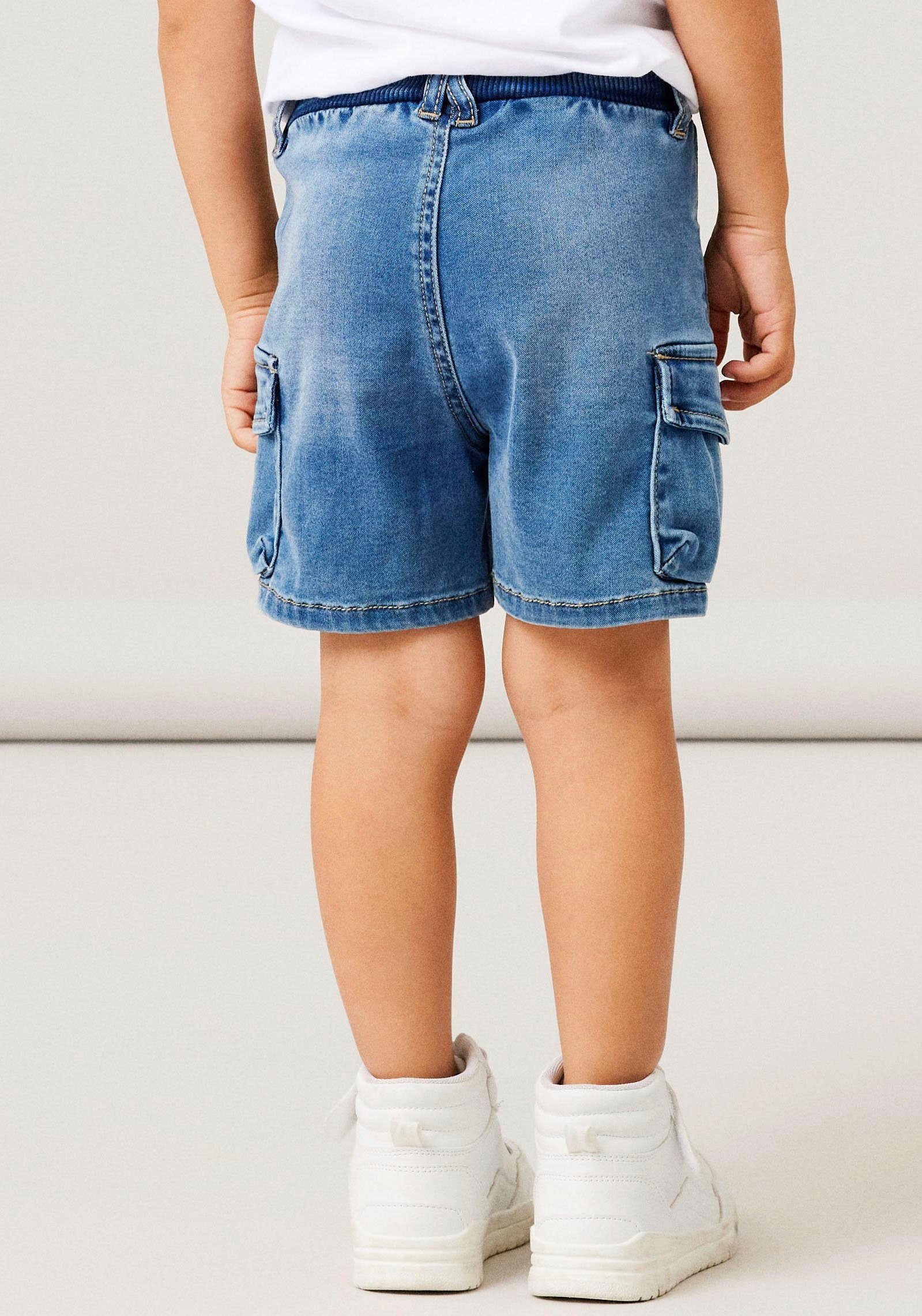 Name It Cargoshorts coole Jeansshorts NMMBEN BAGGY DNM L SHORTS 8610-TO NOOS (Cargotaschen, Baggy Fit, verstellbarer Bund, elastisches Bündchen) Denim Materialmix mit Stretch