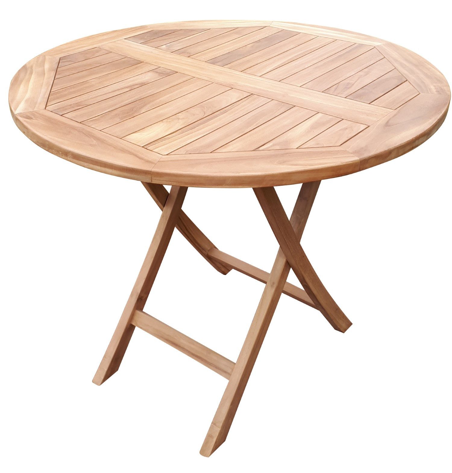 deVries Gartentisch deVries Teakholz-Gartentisch Woodie - ø 90 cm, massives Teakholz - rustikaler Charakter