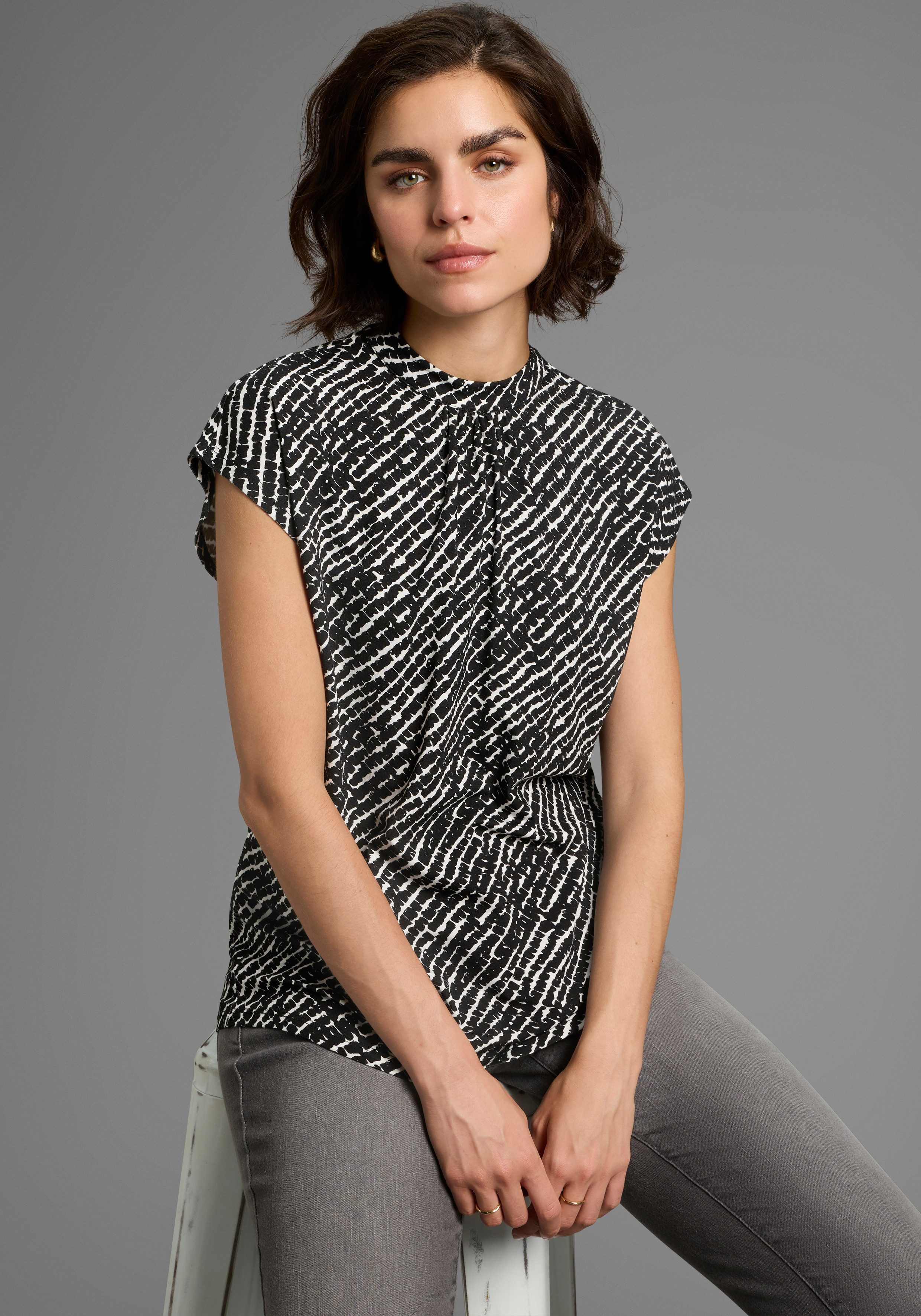 Laura Scott Kurzarmshirt mit modischem Muster günstig online kaufen