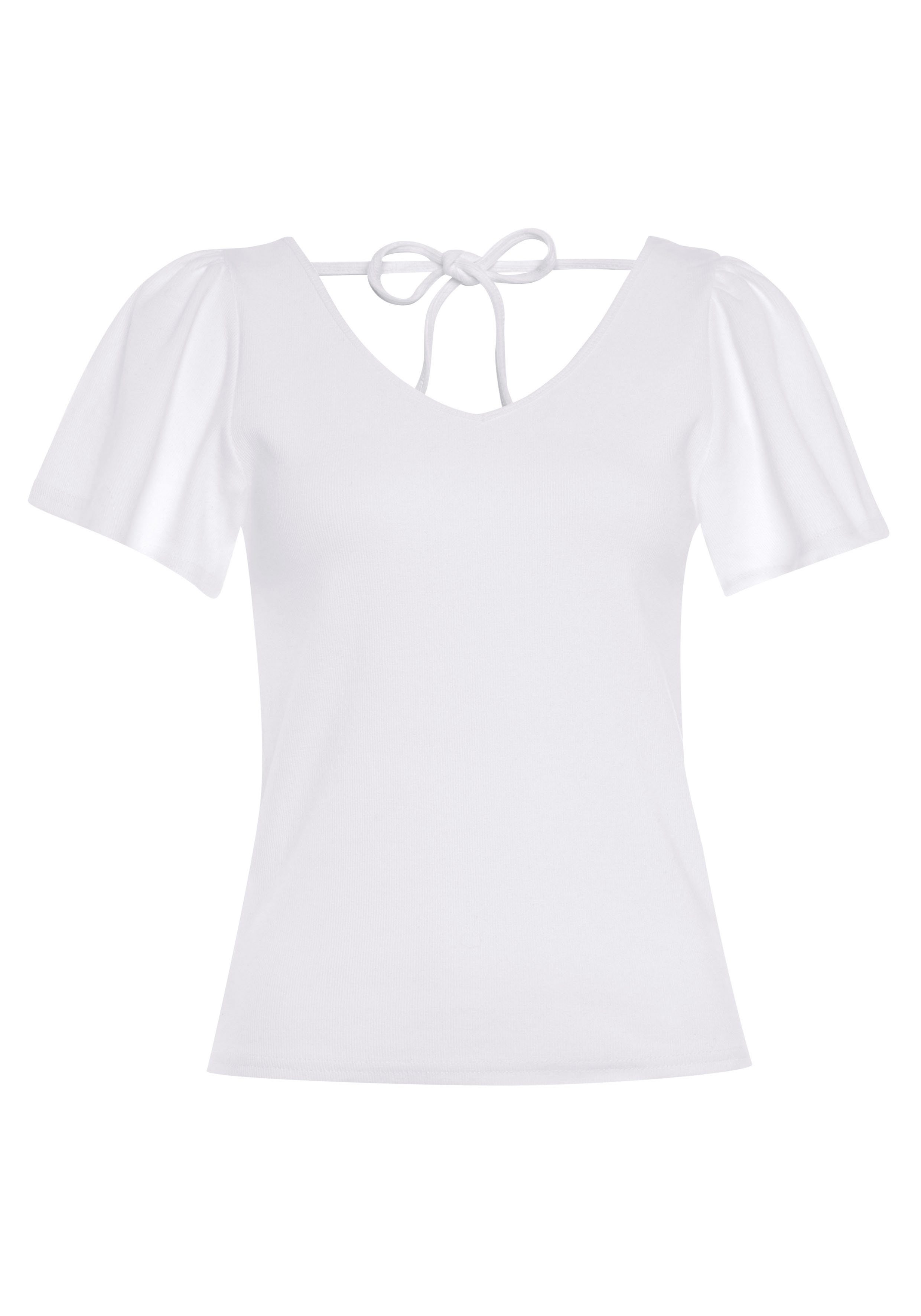 Vivance V-Shirt aus Rippware mit leichten günstig online kaufen