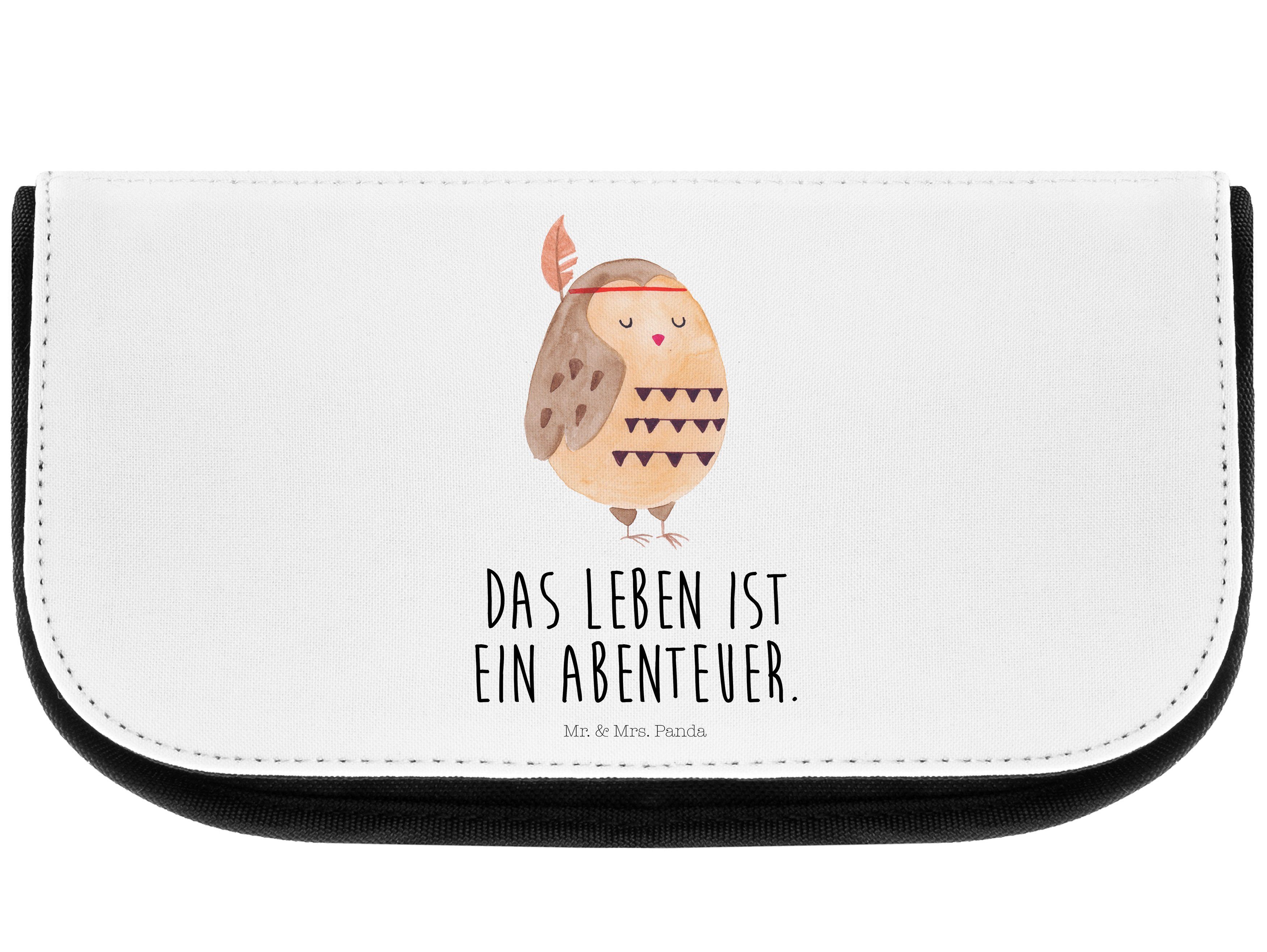 Mr. & Abenteuer, Federschmuck Mrs. - Kosmetiktasche Eule Das (1-tlg) - ist ein Panda Leben Kul Geschenk, Weiß