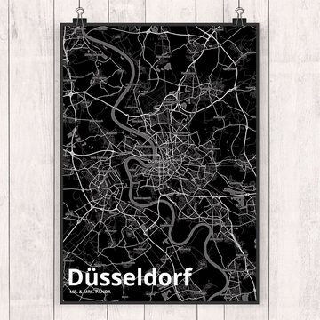 Mr. & Mrs. Panda Poster DIN A5 Düsseldorf - Geschenk, Designposter, Stadt, Stadt Dorf Karte L, Stadt Black (1 St)