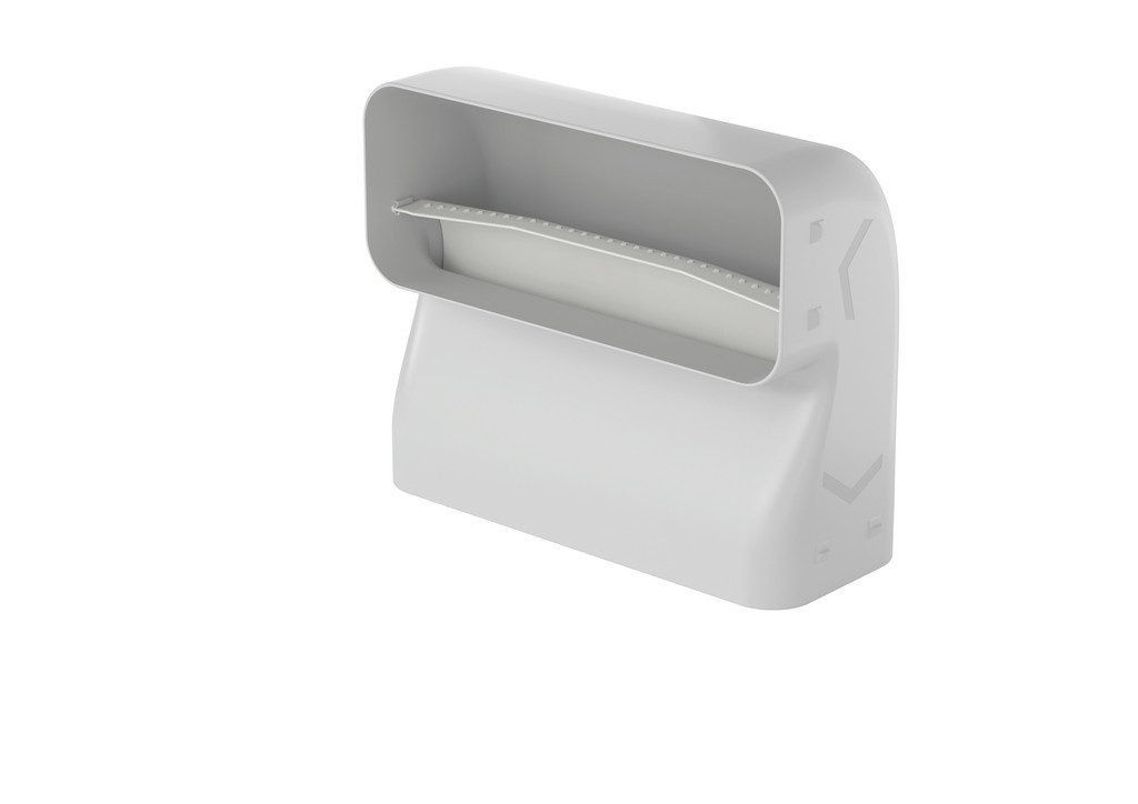 Naber Umluftmodul P-RBV 150 Rohrbogen vertikal 90° kurz Verbindungselement hellgrau