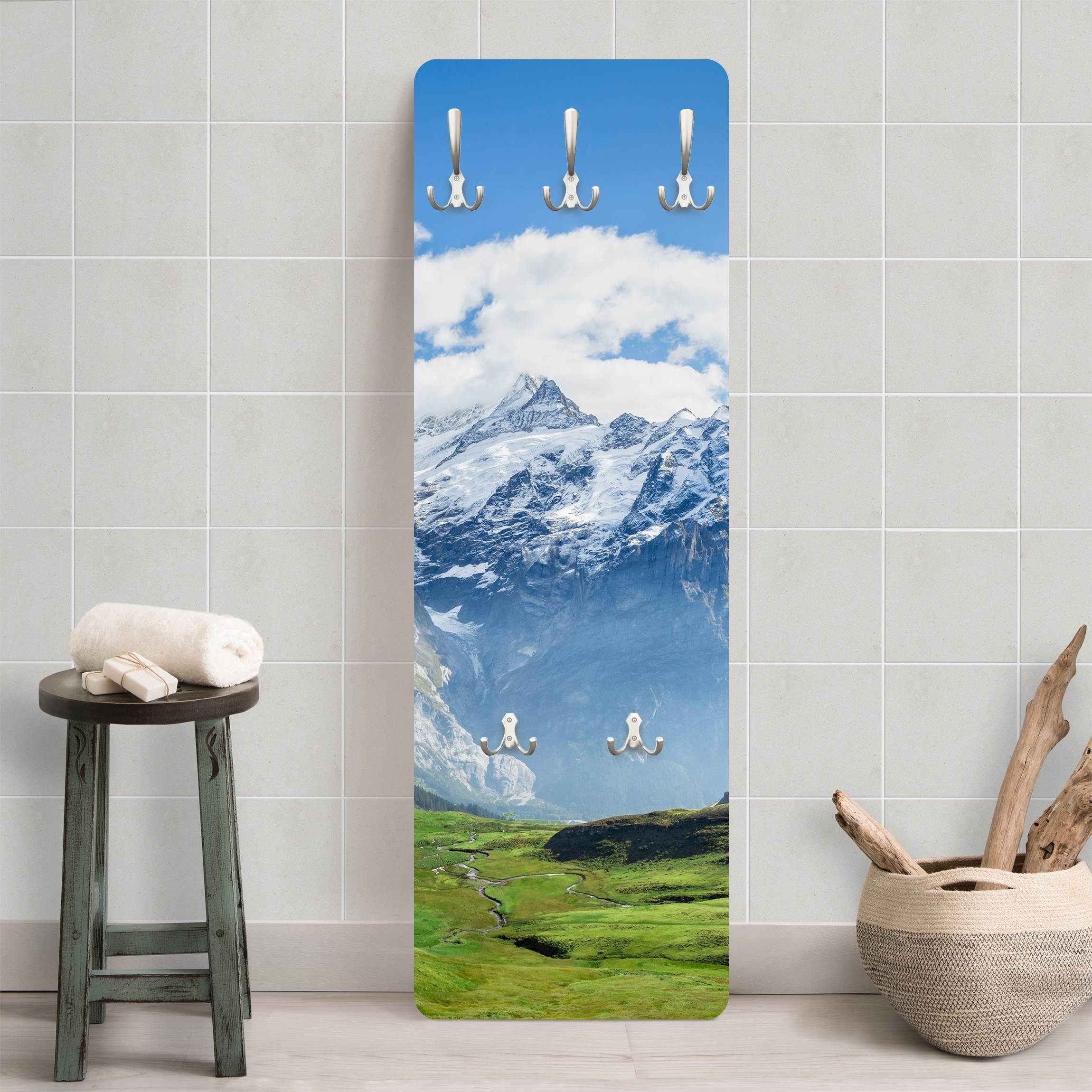 Bilderdepot24 Garderobenpaneel grün Natur Städte Skyline Schweizer