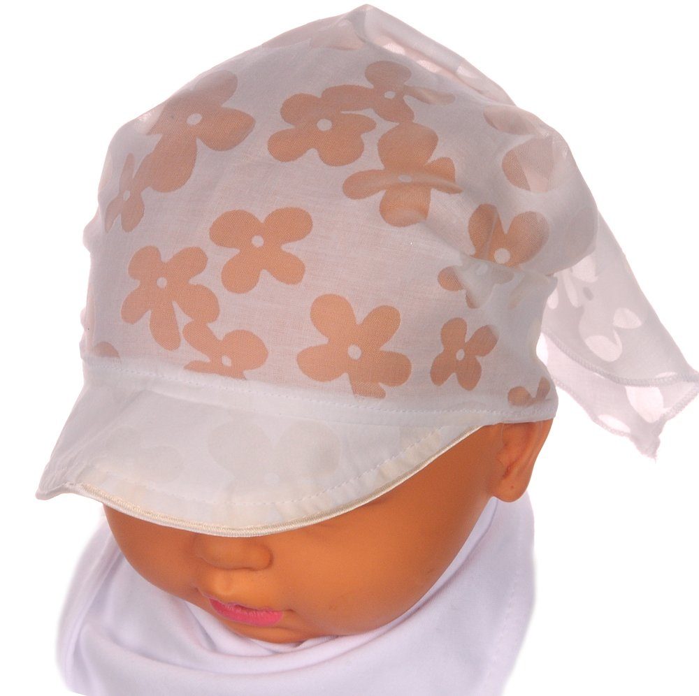 Bortini Kinder Creme und Kopftuch für Schirm Schirmmütze in Tuch Baby Bandana La Kopftuch