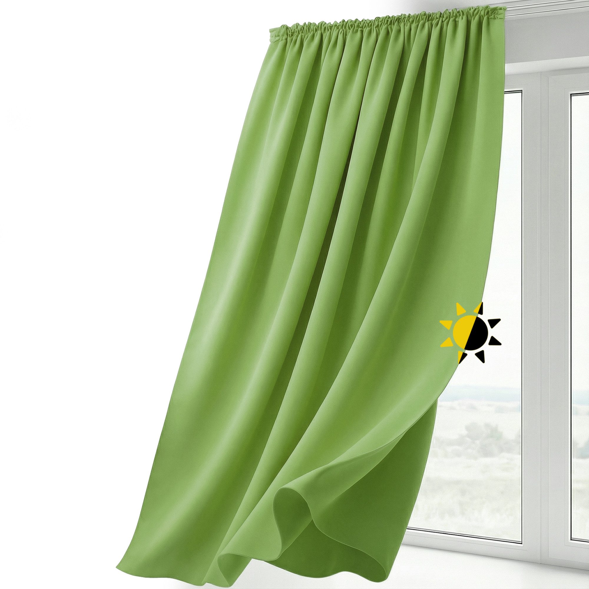 Beautex Verdunkelungsvorhang Verdunkelungsgardine Kräuselband Vorhang blickdicht abdunkelnd (1 St), Kräuselband, verdunkelnd