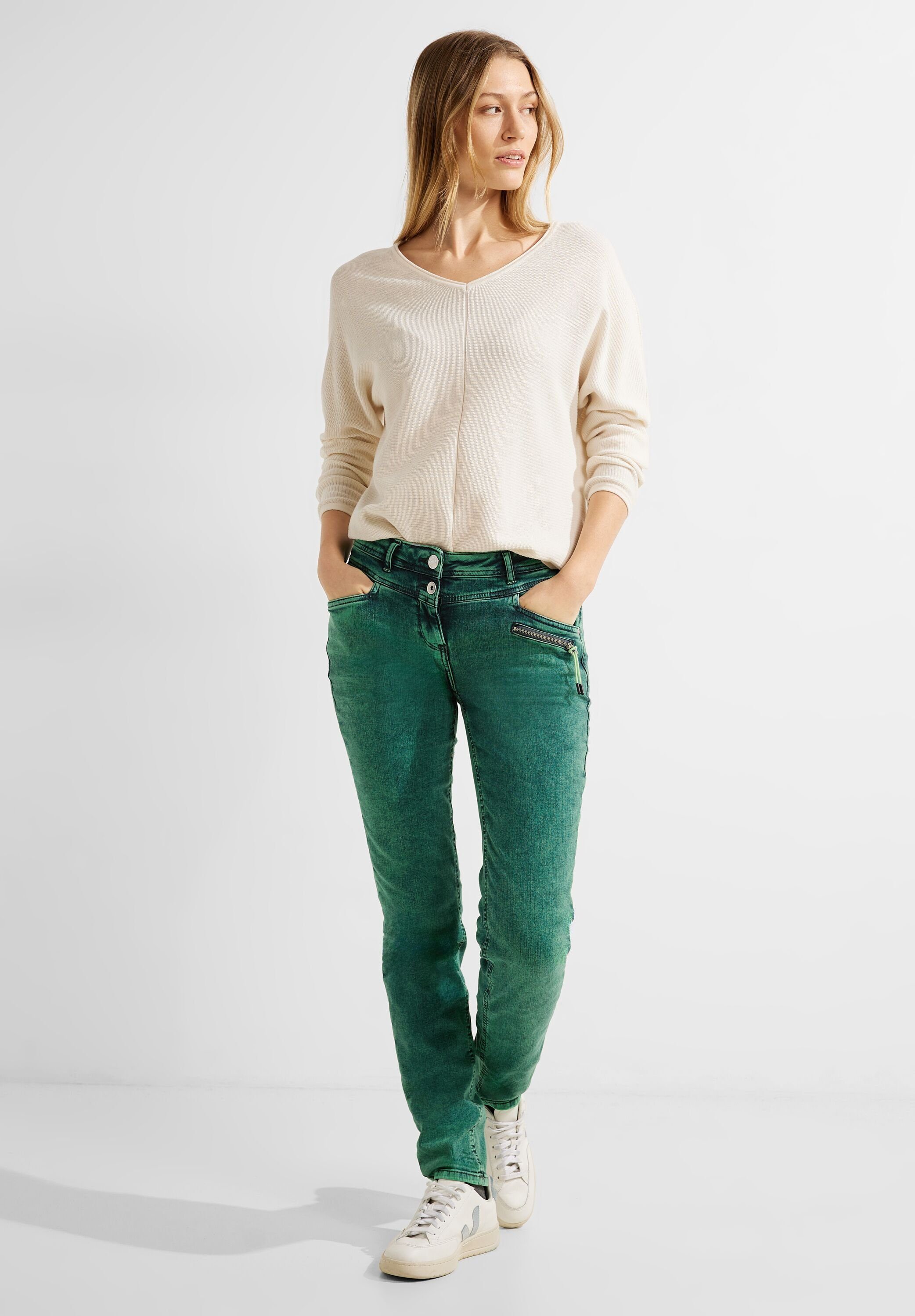 Cecil Slim-fit-Jeans Green Easy Slim (1-tlg) Jeans Cecil in Fit Zipper