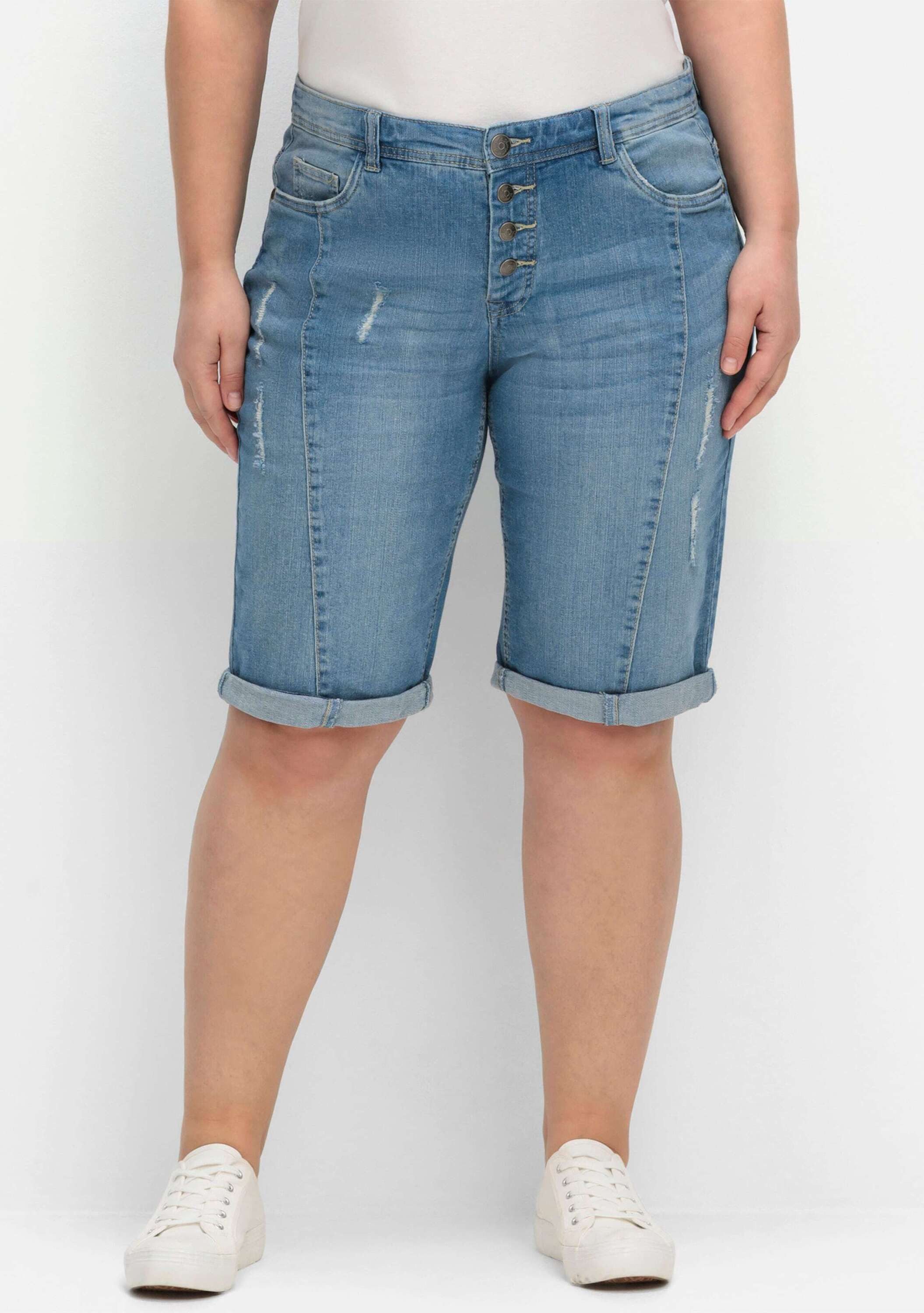 Sheego Jeansshorts Jeansbermudas