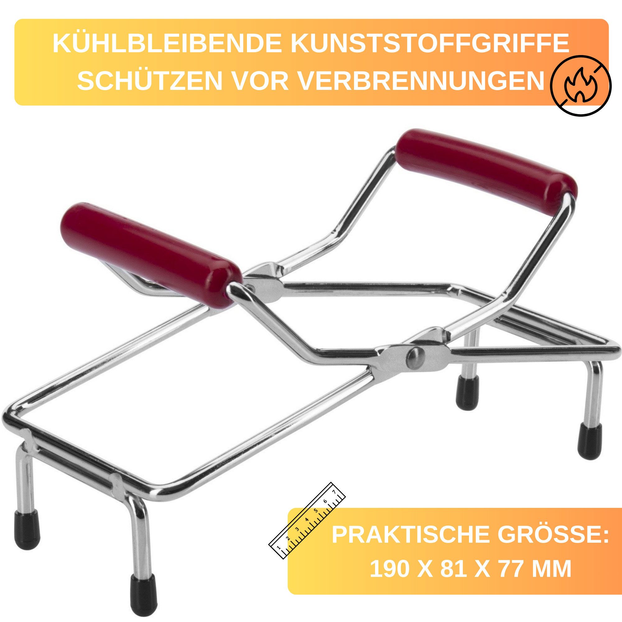 Thiru Einmachglas Glasheber, verchromt für unterschiedliche Glasformen und -größen, verchromt