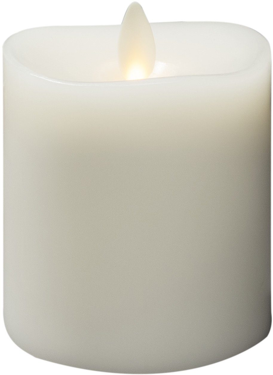 KONSTSMIDE LED-Kerze (1-tlg), LED Echtwachskerze cremeweiß, mit 3D Flamme und geschmolzener Kante