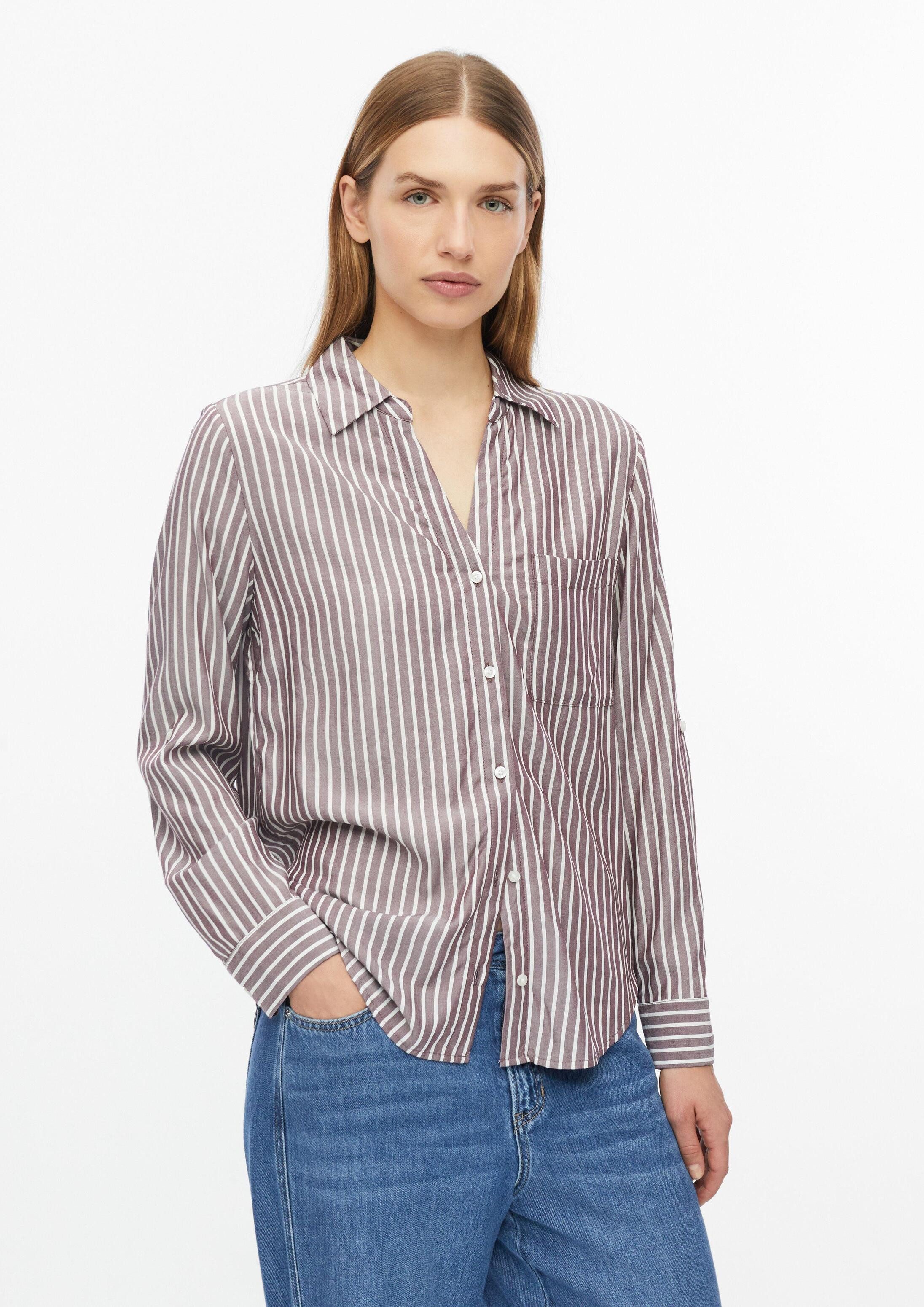 s.Oliver Langarmbluse Bluse Fließende Viskose-Bluse mit Turn-up