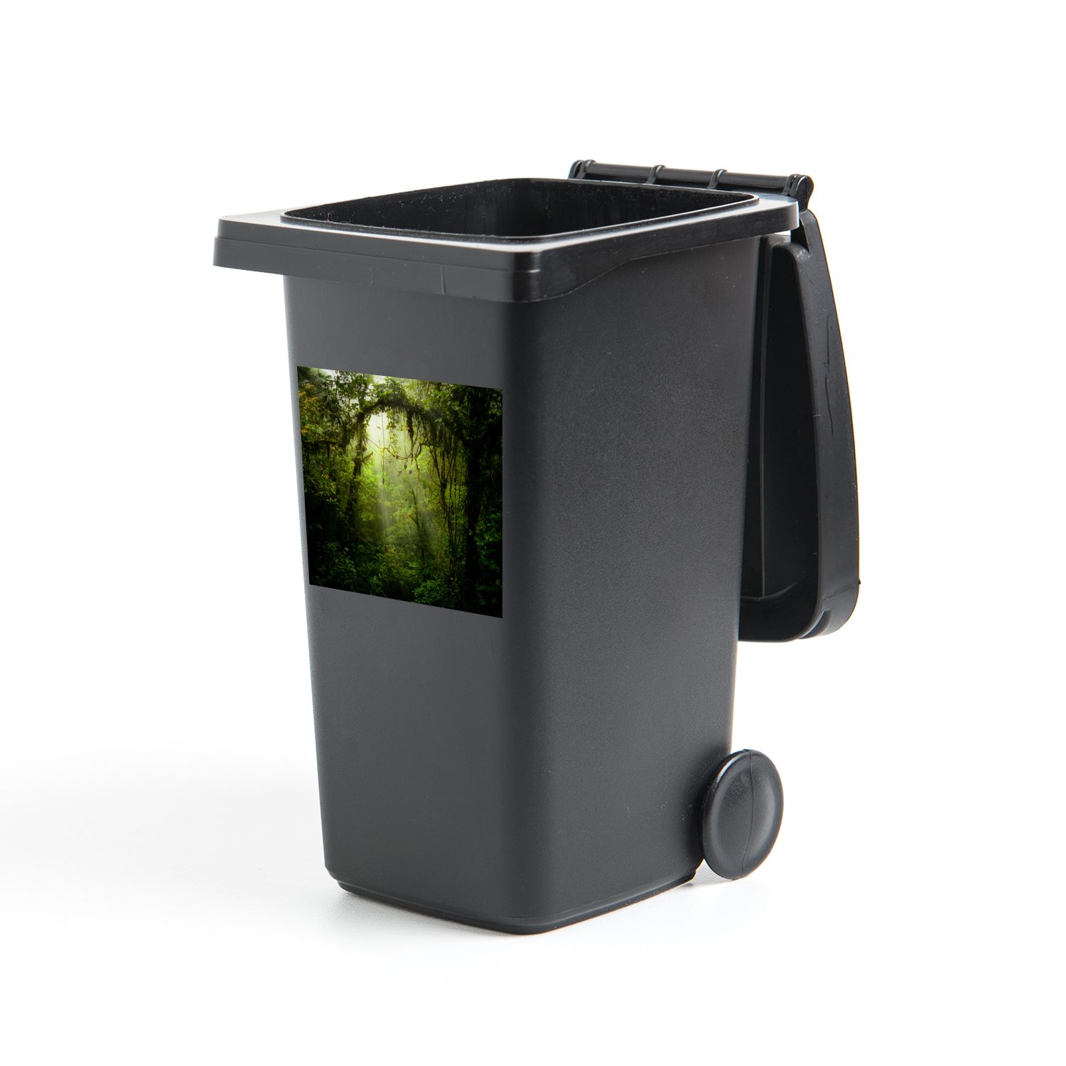MuchoWow Wandsticker Grün getöntes Bild des Regenwaldes von Costa Rica (1 St), Mülleimer-aufkleber, Mülltonne, Sticker, Container, Abfalbehälter