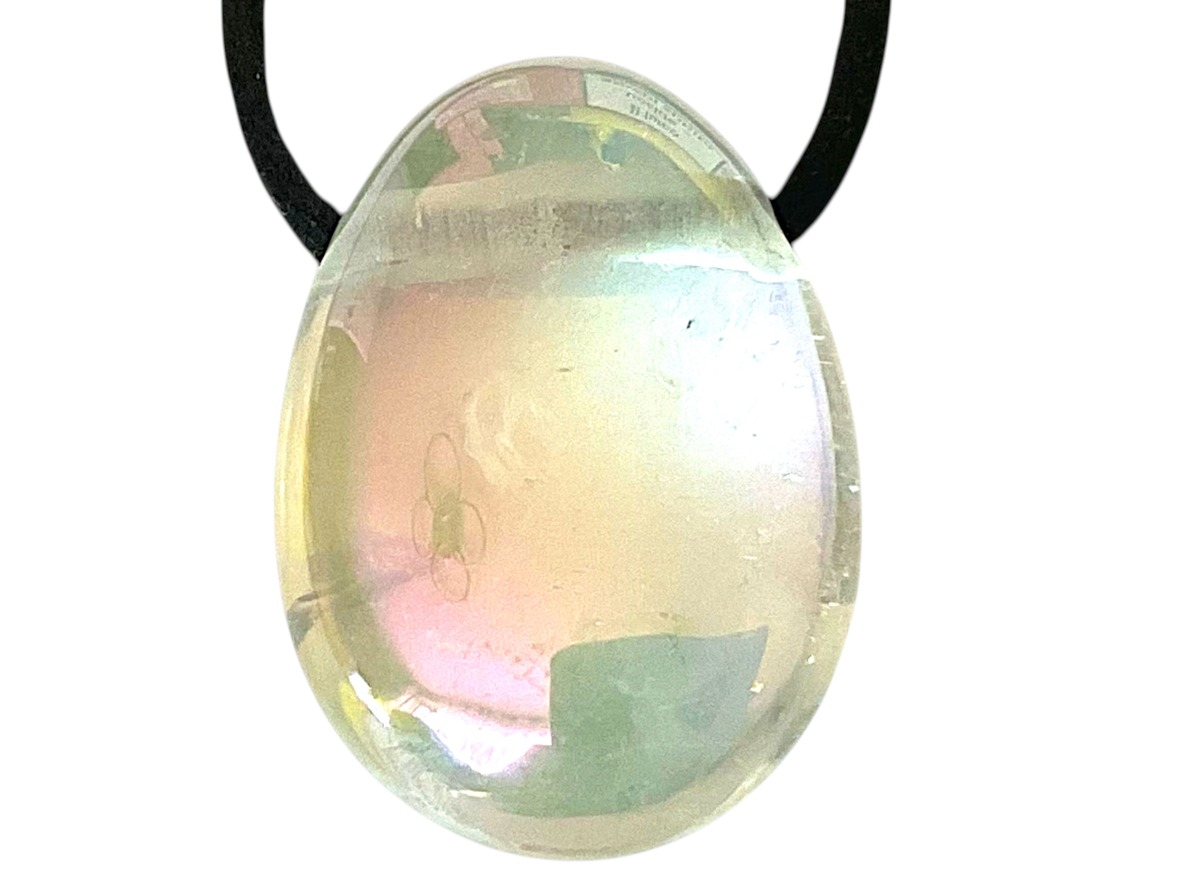 Steinfixx® Edelstein Anhänger aus echtem Angel Aura, Tropfenanhänger, (absoluter Blickfang I Aura-Veredelung, 1-St., incl. Lederband und Geschenkverpackung), AAA-Qualität aus Brasilien