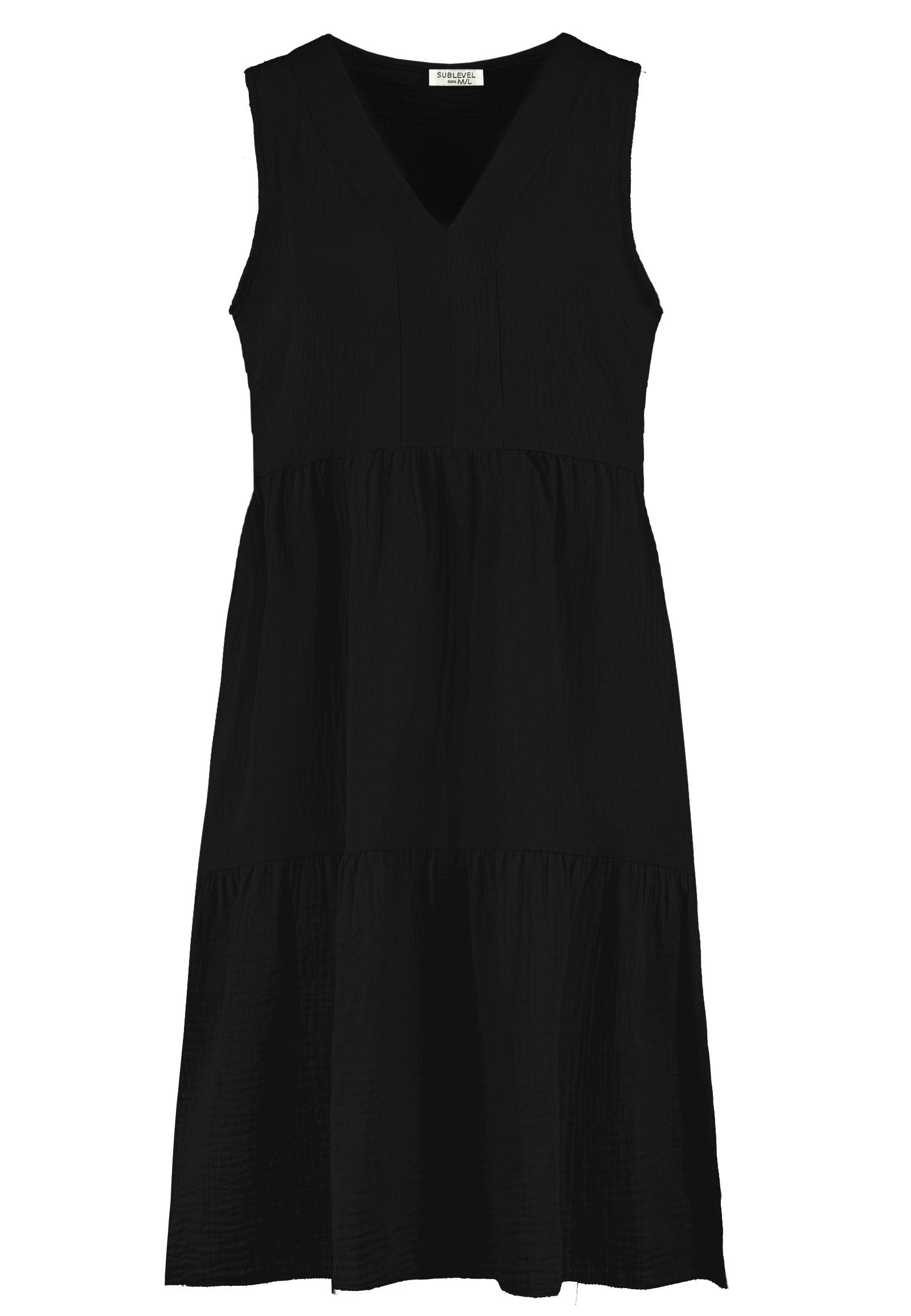 SUBLEVEL Shirtkleid Sommerlich luftig mit gerafftem Saum (7/8-Länge) Sleeve günstig online kaufen