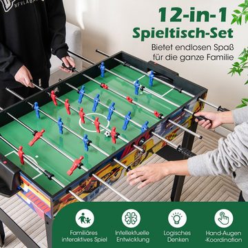 COSTWAY Kickertisch, 12 in 1 Spieltisch mit Punktezähle