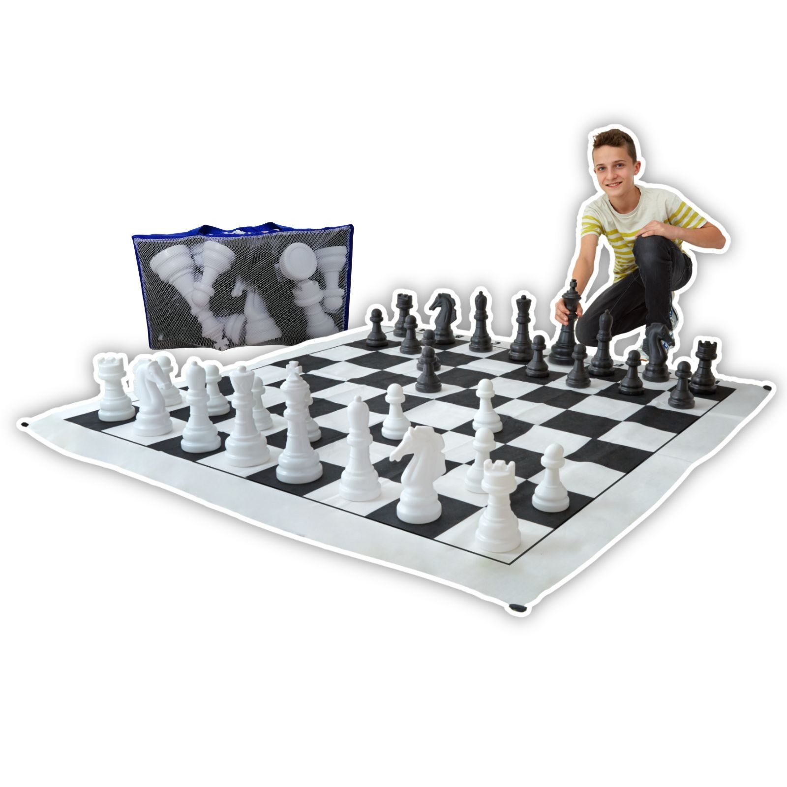 Spiel XXL Schach, großes Schachspiel für drinnen & draußen
