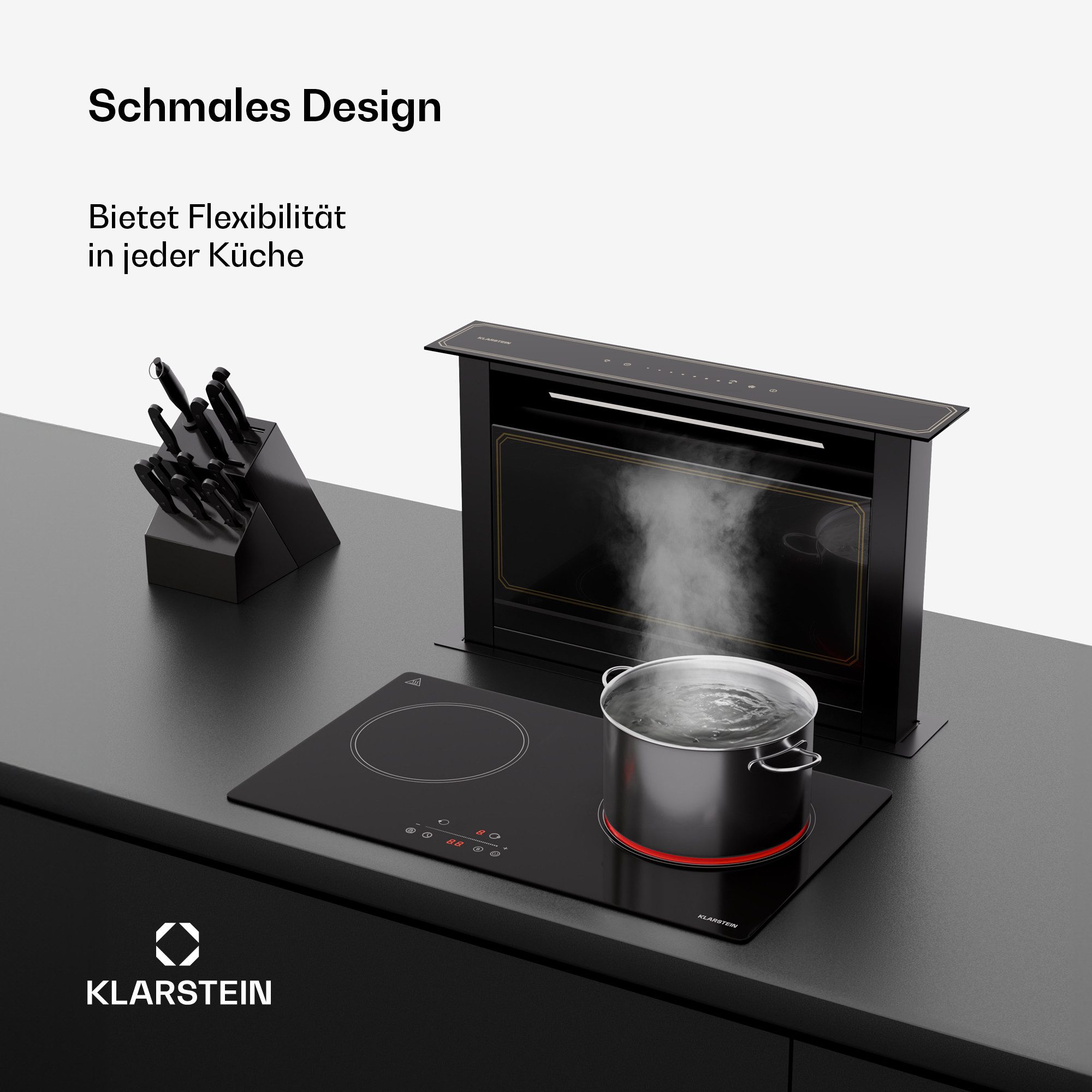 Klarstein Induktions-Kochfeld CeramEase 10046732, Kochfeld 2 Zone Überhitzungsschutz Touch Timer Küche – Bild 3 von 5
