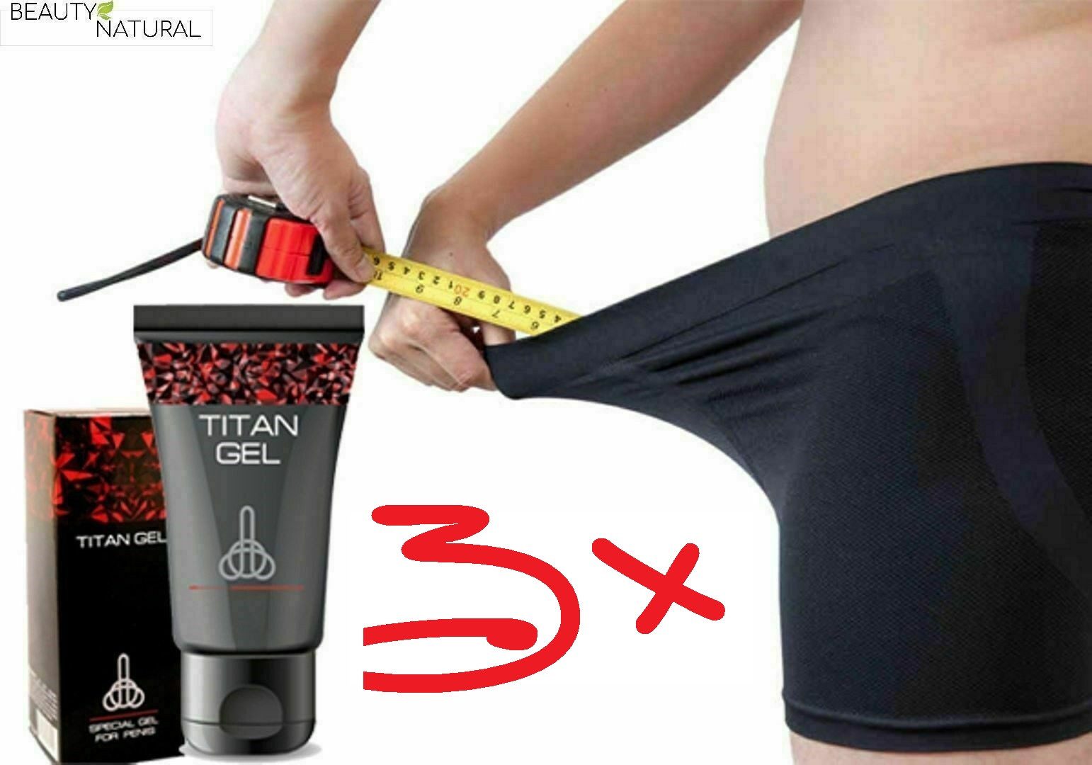 Gleit- und Massagegel Penis XXL Set: 3x Titan Gel BLACK für sichtbare Vergrößerung