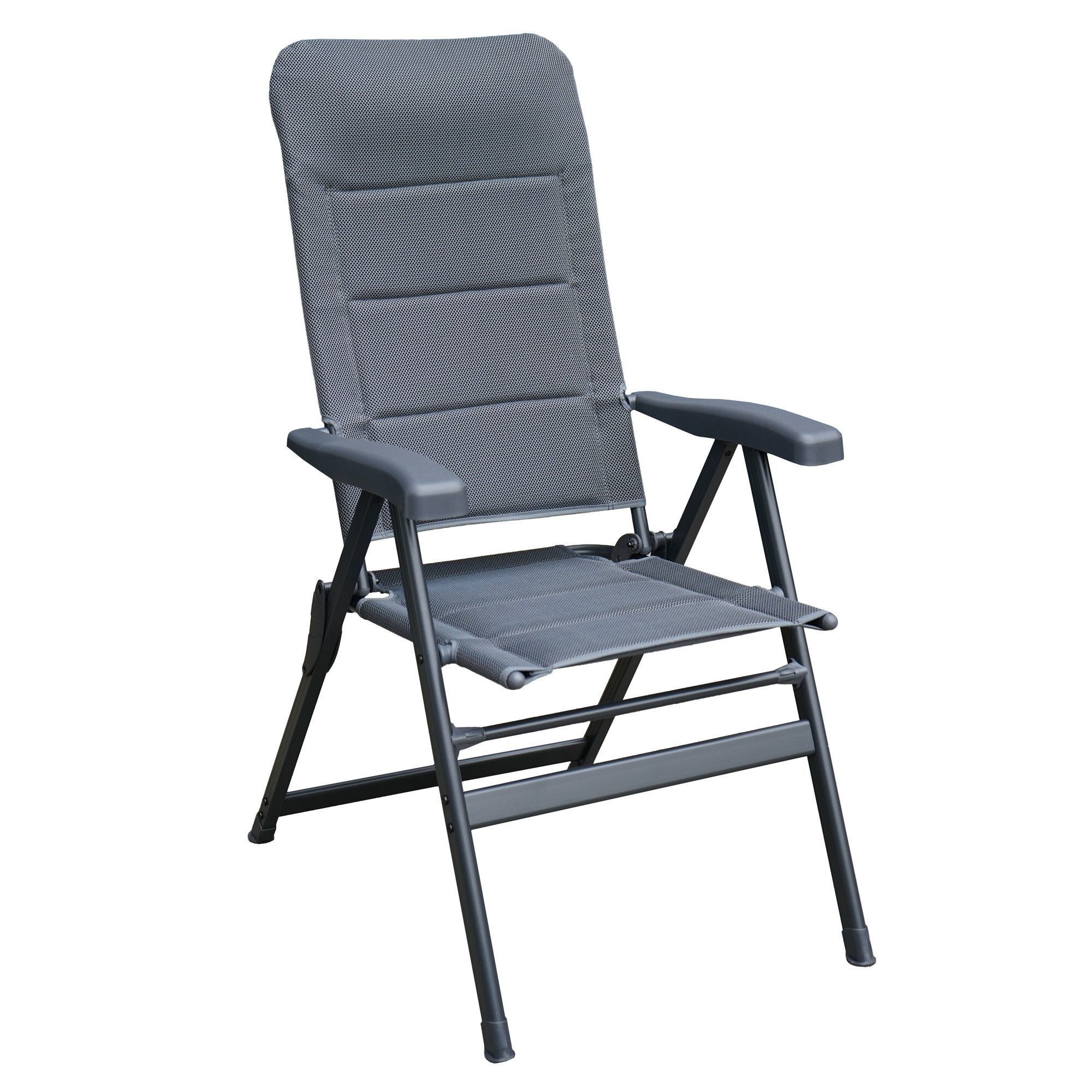 osoltus Campingstuhl osoltus Alu Camping Klappsessel Hochlehner 3D Soft Touch Open-Grey