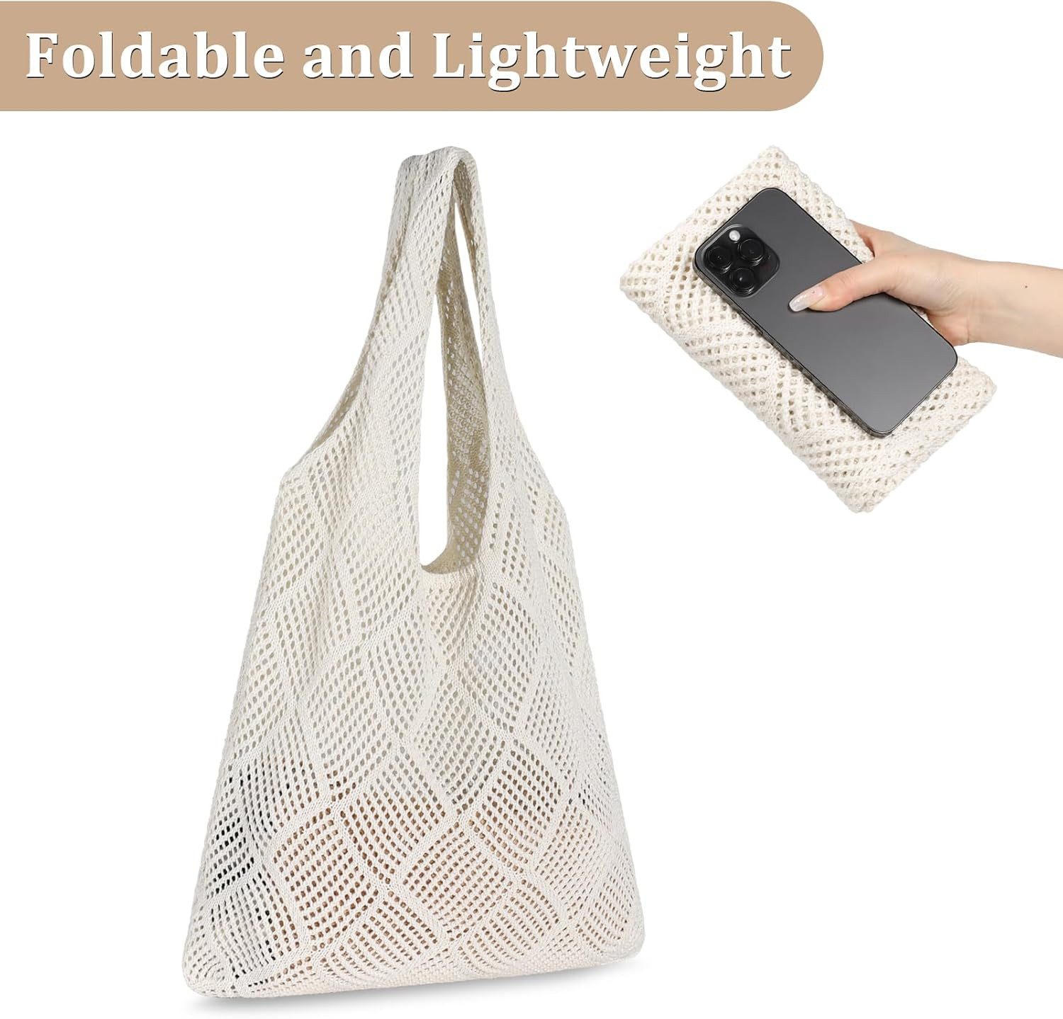 Coonoor Strandtasche gehäkelte Mesh Strand Tote günstig online kaufen