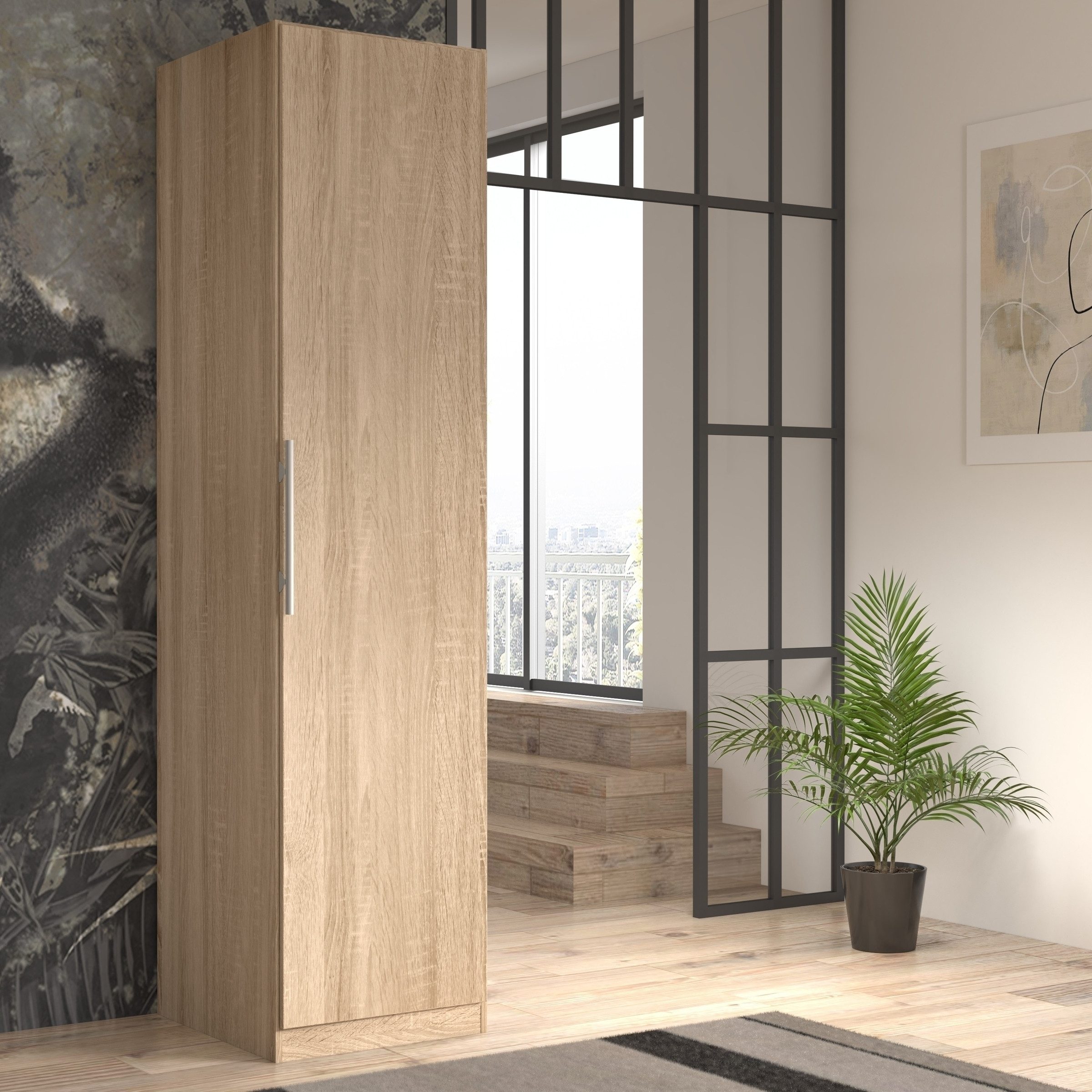 Kleiderschrank in Sonoma Eiche - 51,2x212,9x58,9cm (BxHxT)
