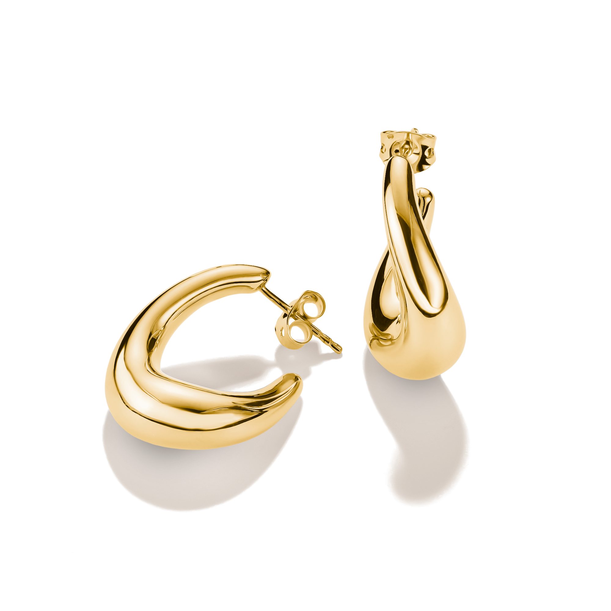 THOMAS SABO Paar Creolen Geschwungene Creolen gelbgoldfarben