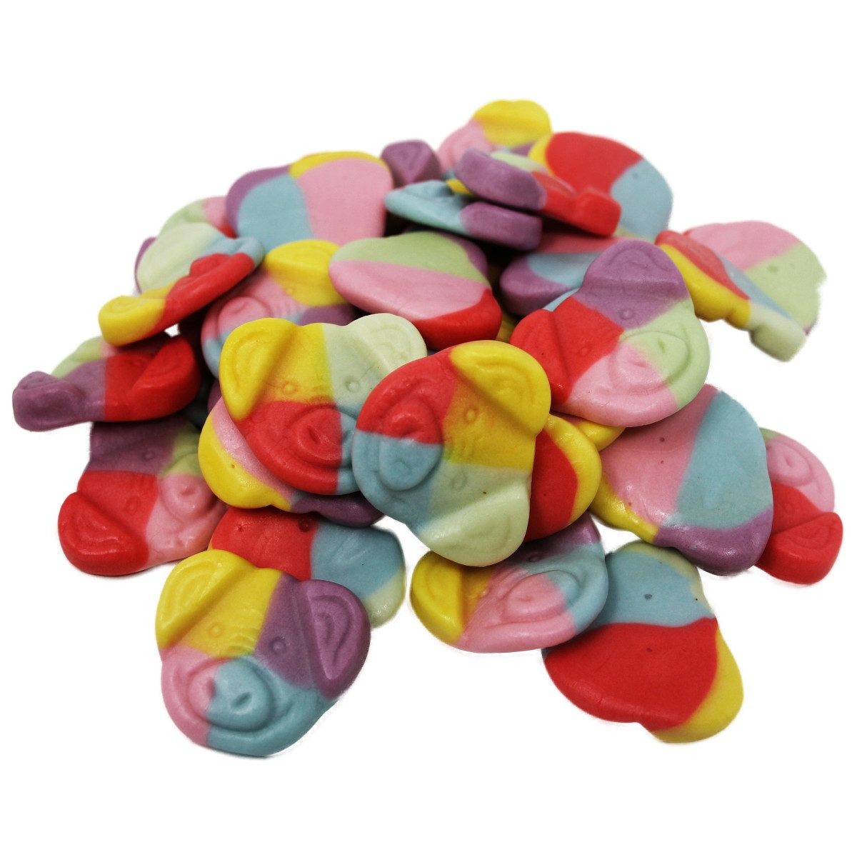 Fruchtgummi Bären & Co. Süßigkeit, Fruchtgummi bunte Glücksbringer Ferkel Schweinegesichter 175g