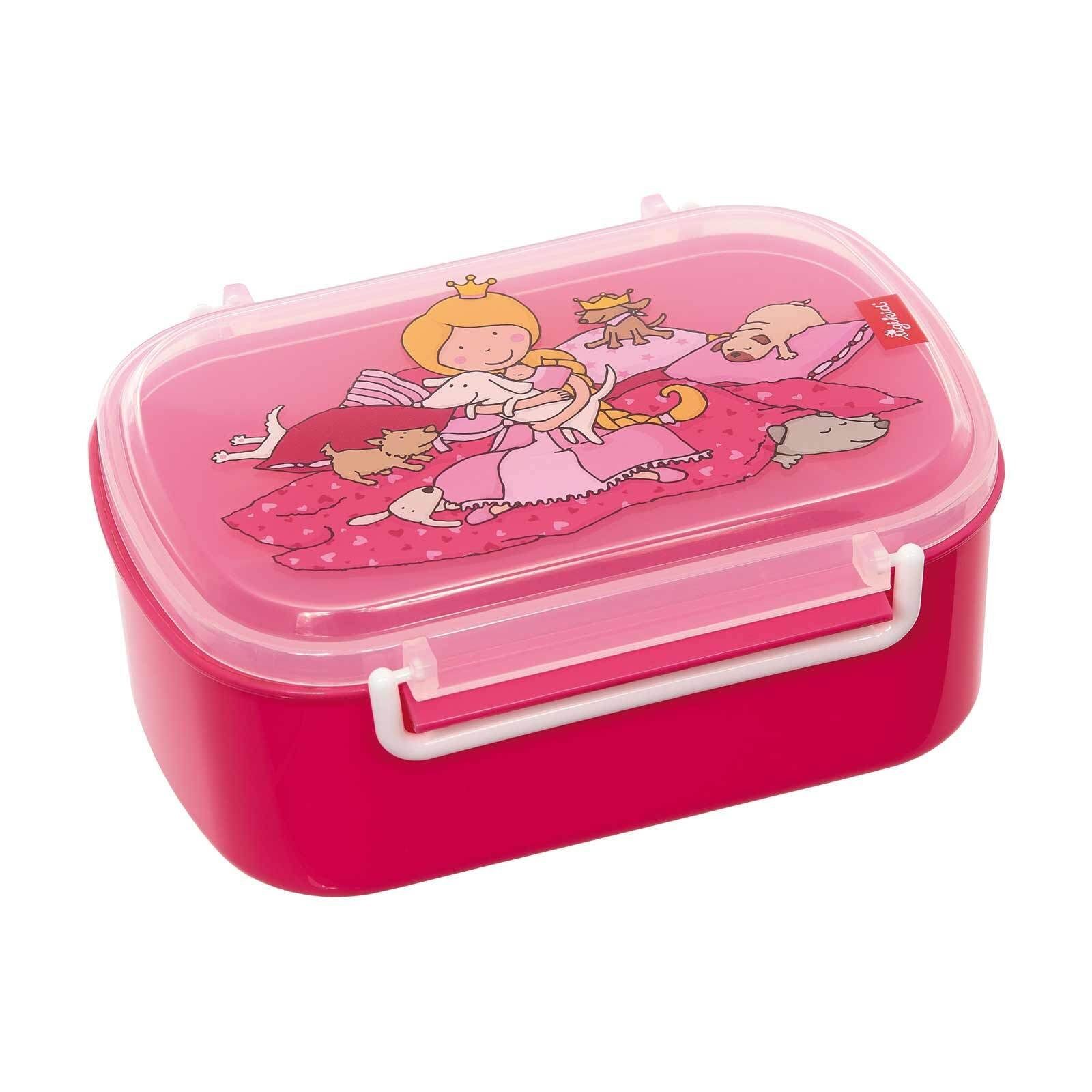 Lunchbox Lunchbox cm, Pinky der Motiv-Deckel Hand mit (1-tlg), 7 spülen 17 Hunde, Queeny x Polypropylen, 11 Spülmaschinengeeignet, pink Sigikid x
