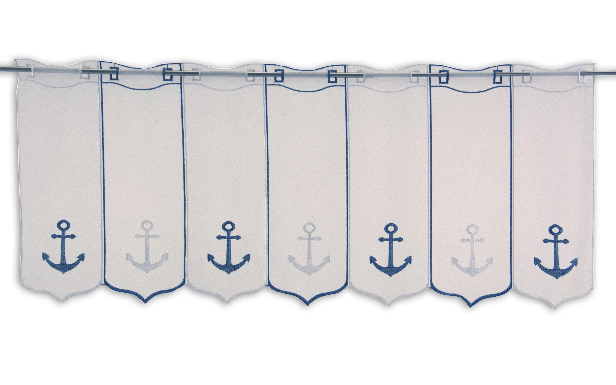 Clever-Kauf-24 Scheibengardine Scheibengardine Anker, Ösen, transparent günstig online kaufen