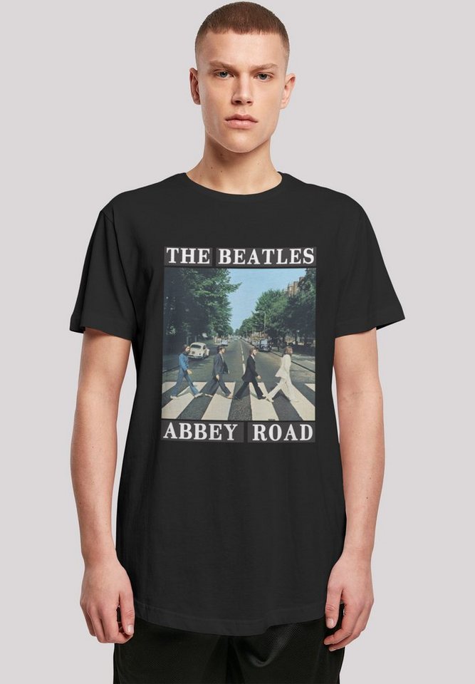 F4NT4STIC T-Shirt The Beatles Band Abbey Road Print, Das Model ist 180 cm  groß und trägt Größe M